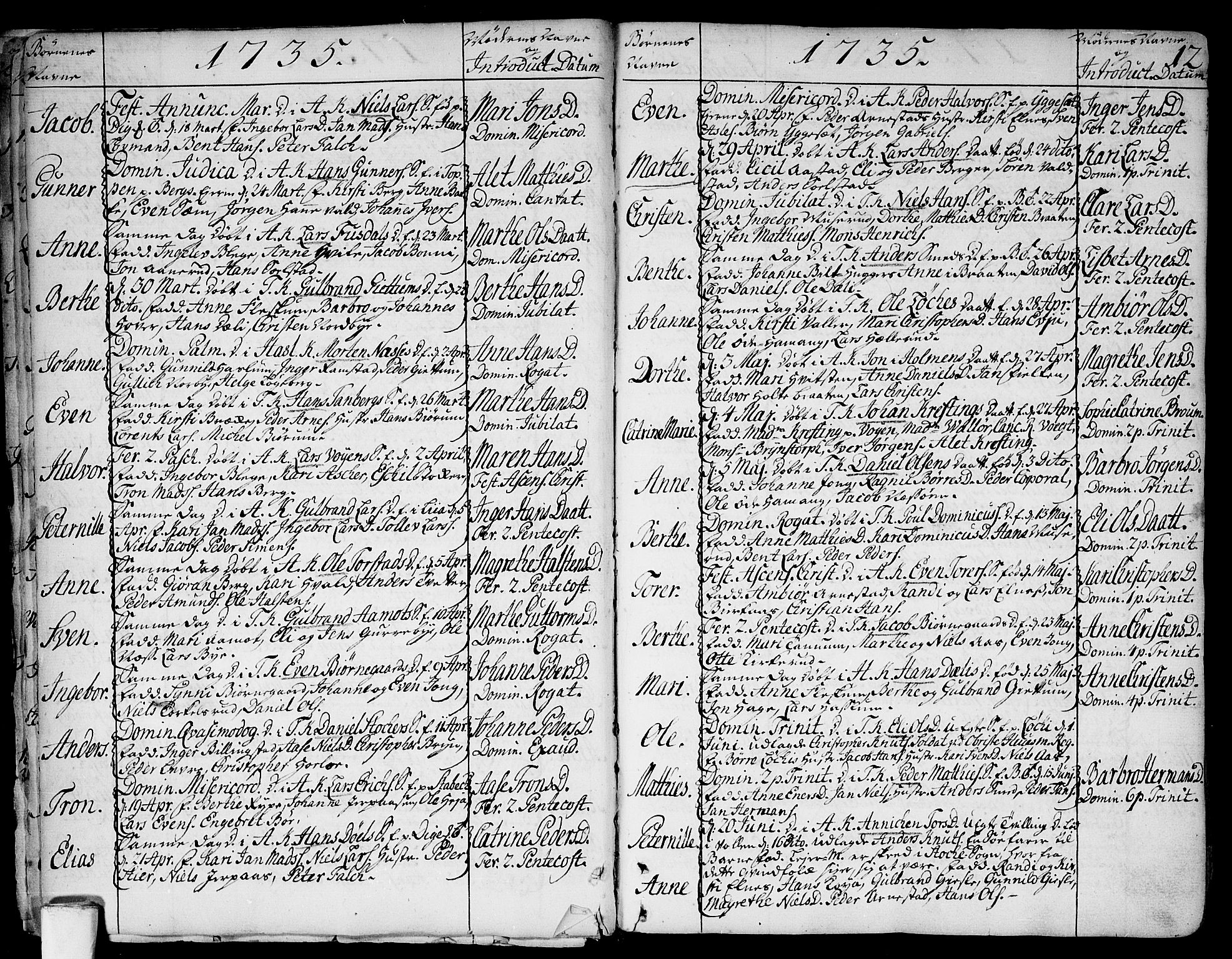 Asker prestekontor Kirkebøker, SAO/A-10256a/F/Fa/L0002: Parish register (official) no. I 2, 1733-1766, p. 12