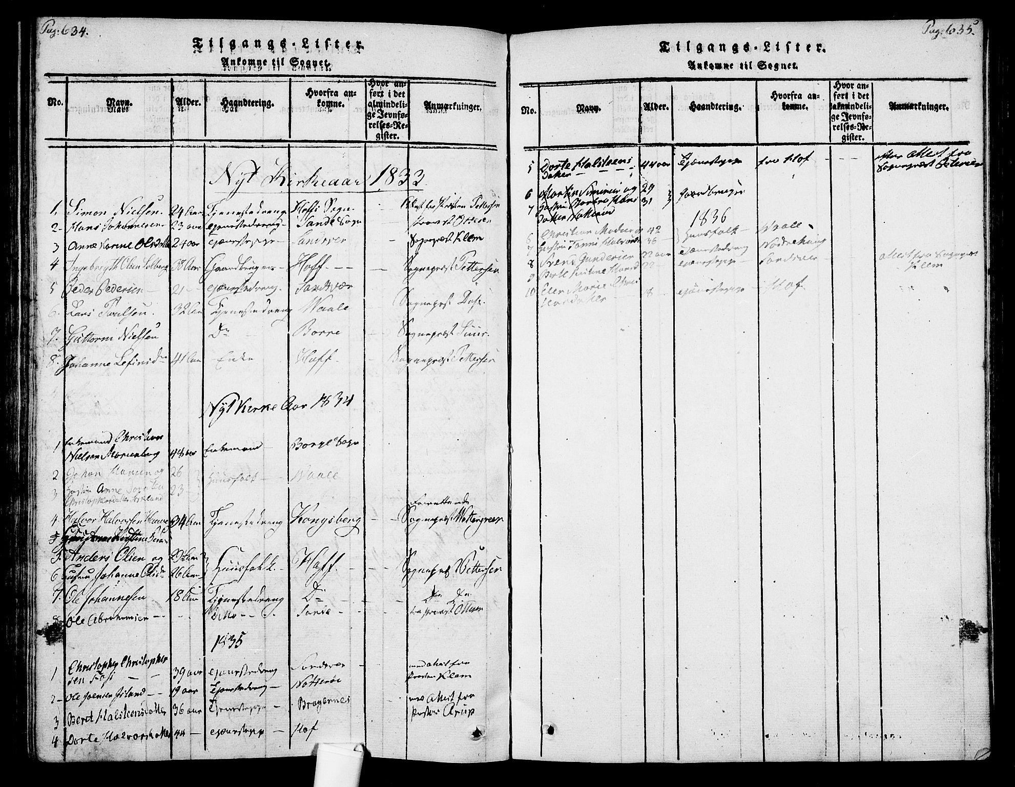 Botne kirkebøker, SAKO/A-340/F/Fa/L0005: Parish register (official) no. I 5, 1814-1836, p. 634-635