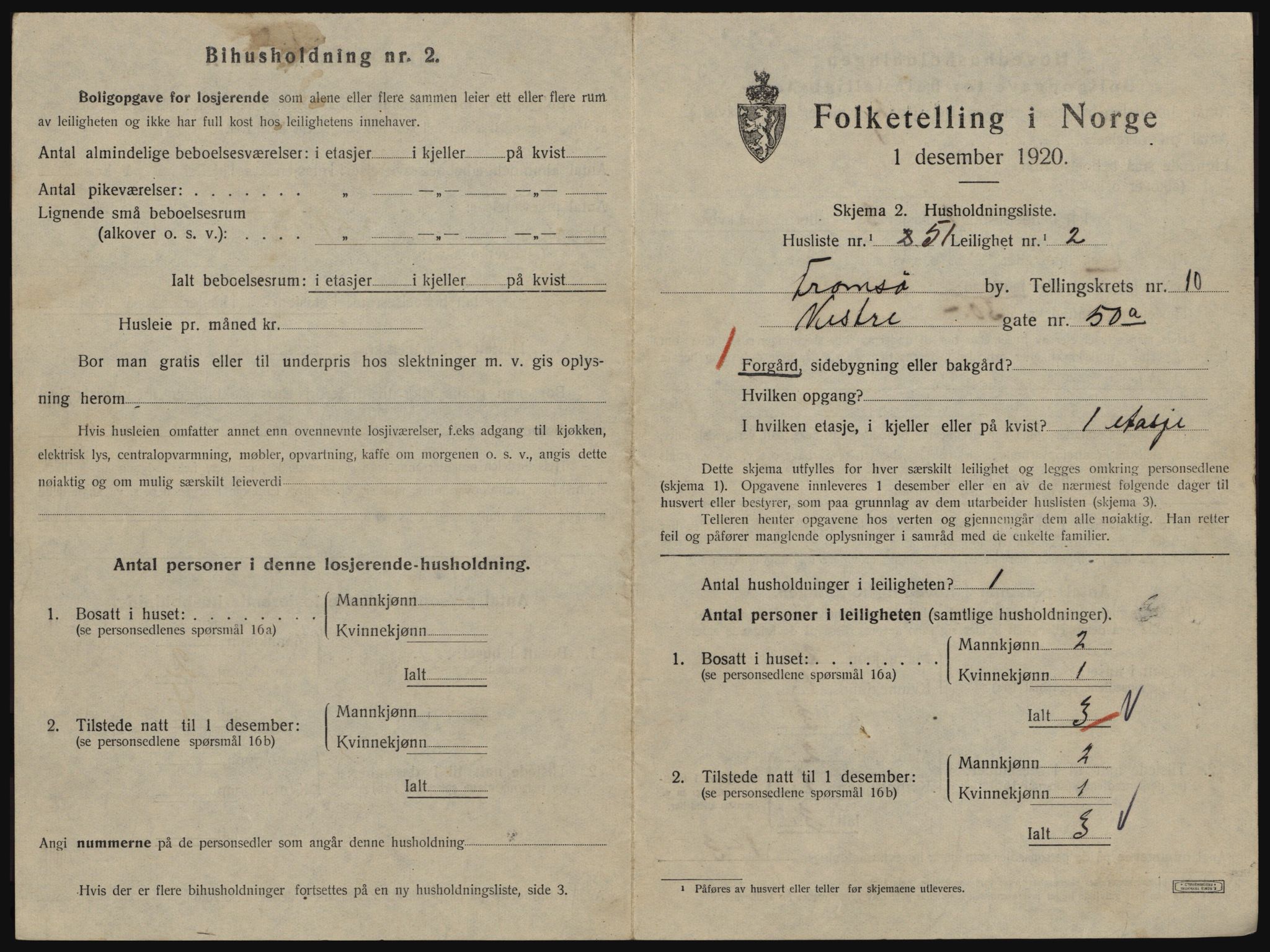 SATØ, 1920 census for Tromsø, 1920, p. 5387