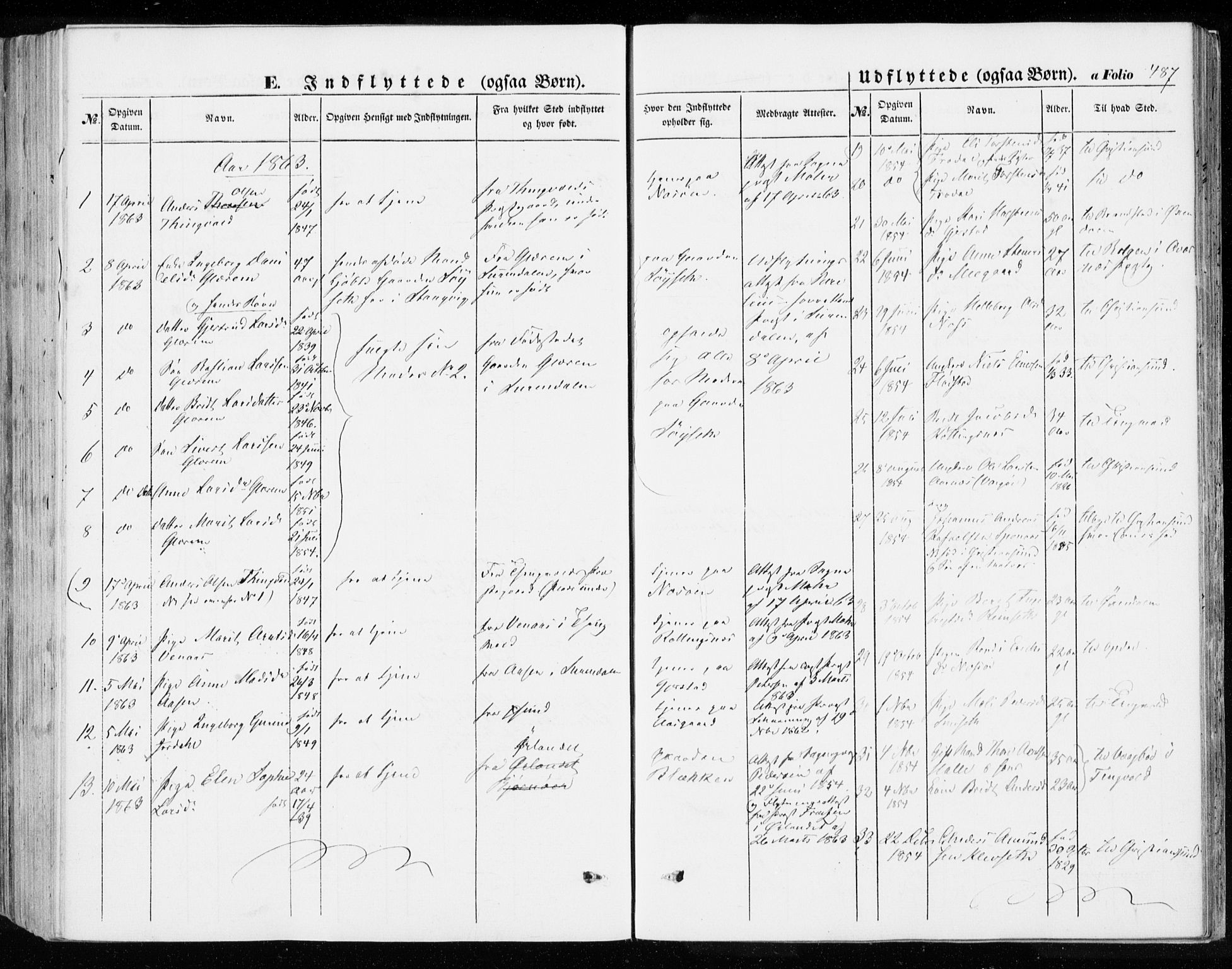 Ministerialprotokoller, klokkerbøker og fødselsregistre - Møre og Romsdal, SAT/A-1454/592/L1026: Parish register (official) no. 592A04, 1849-1867, p. 487