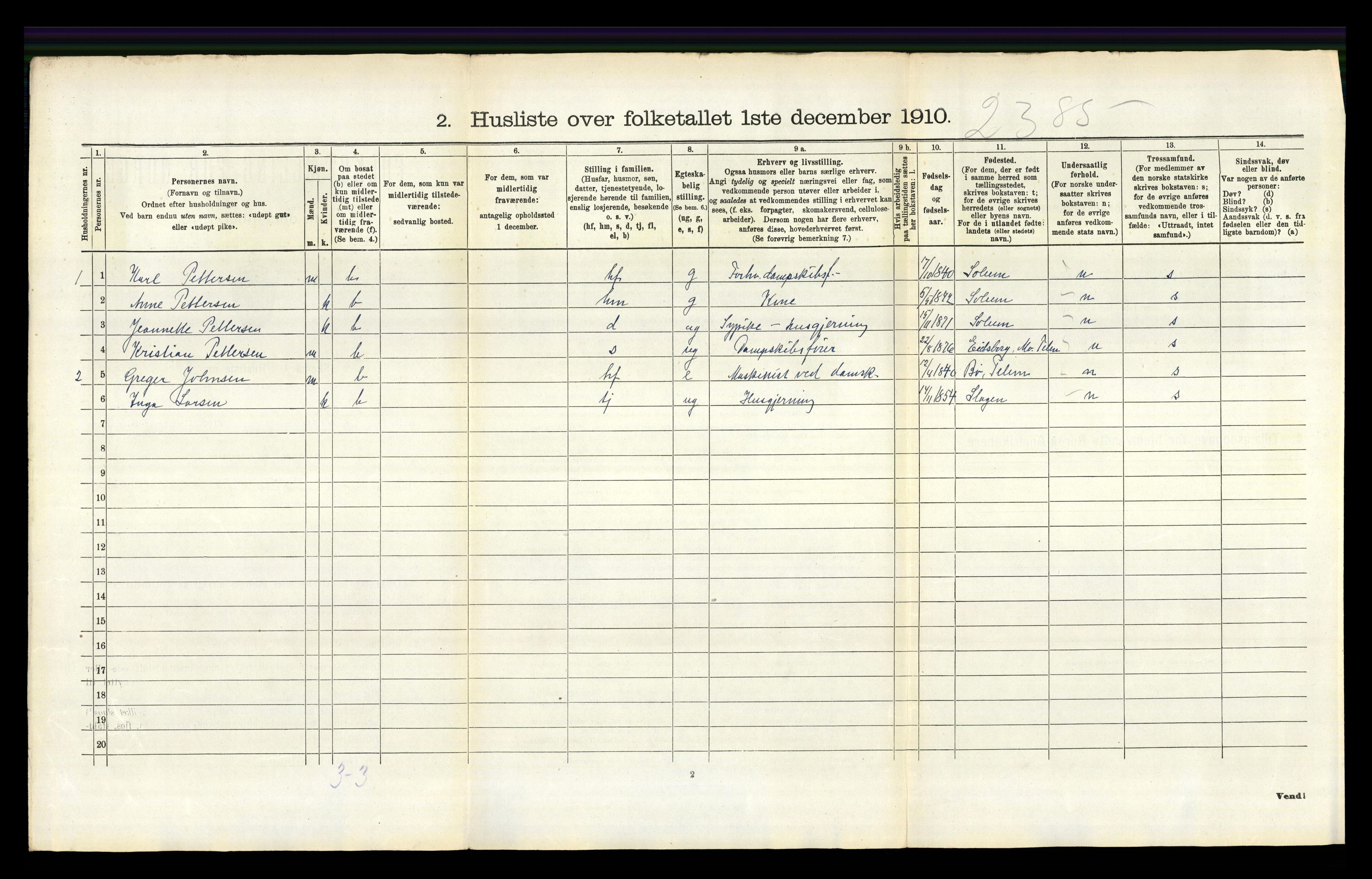 RA, 1910 census for Holla, 1910, p. 836