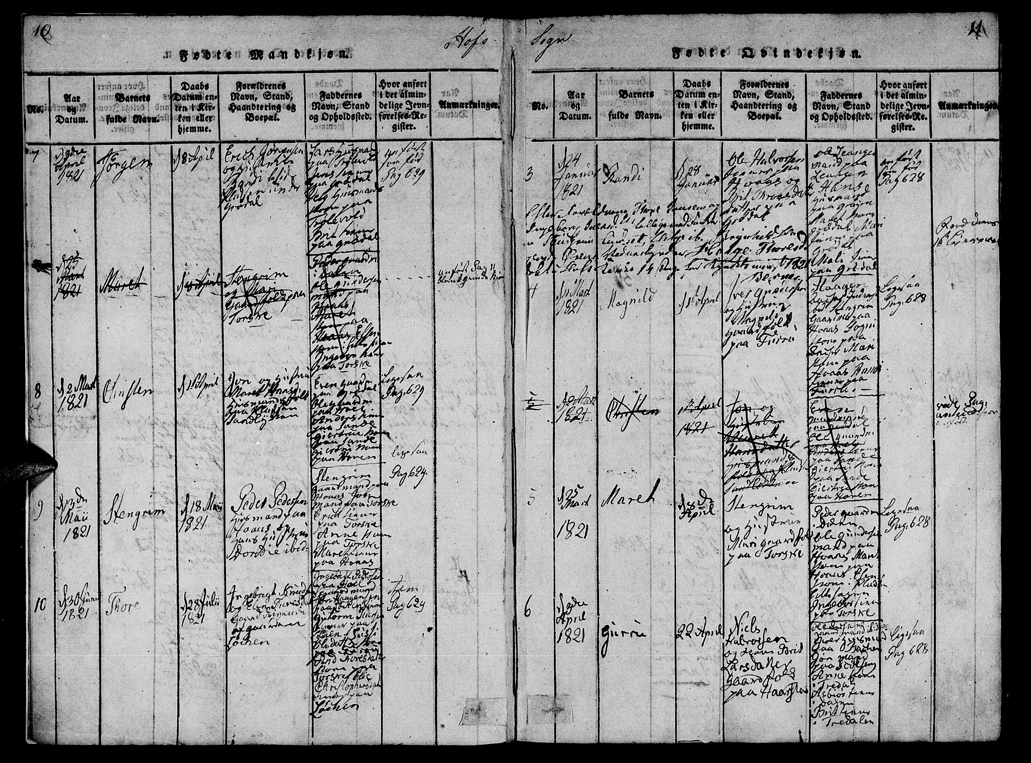 Ministerialprotokoller, klokkerbøker og fødselsregistre - Møre og Romsdal, AV/SAT-A-1454/590/L1009: Parish register (official) no. 590A03 /1, 1819-1832, p. 10-11