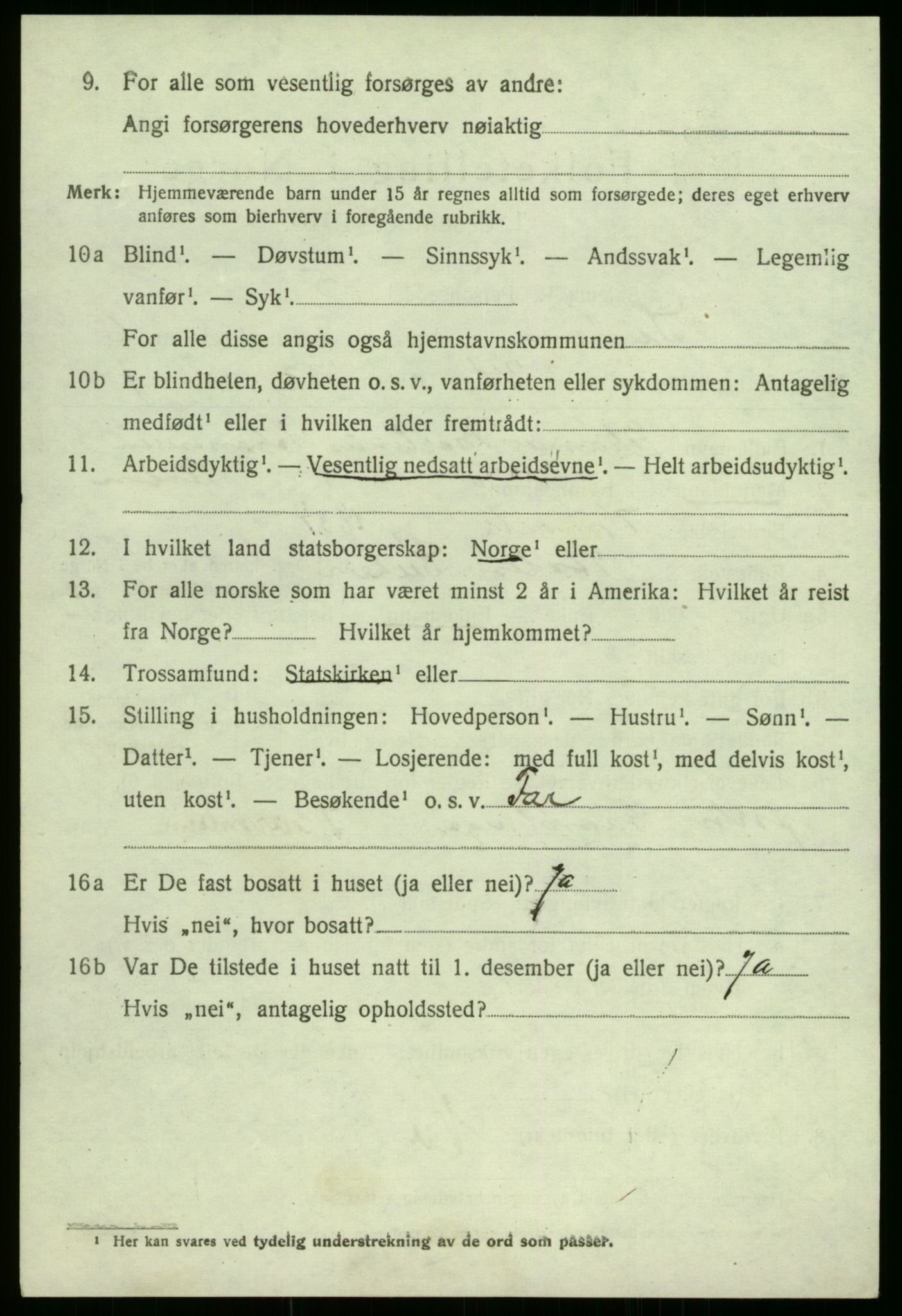 SAB, 1920 census for Solund, 1920, p. 2711