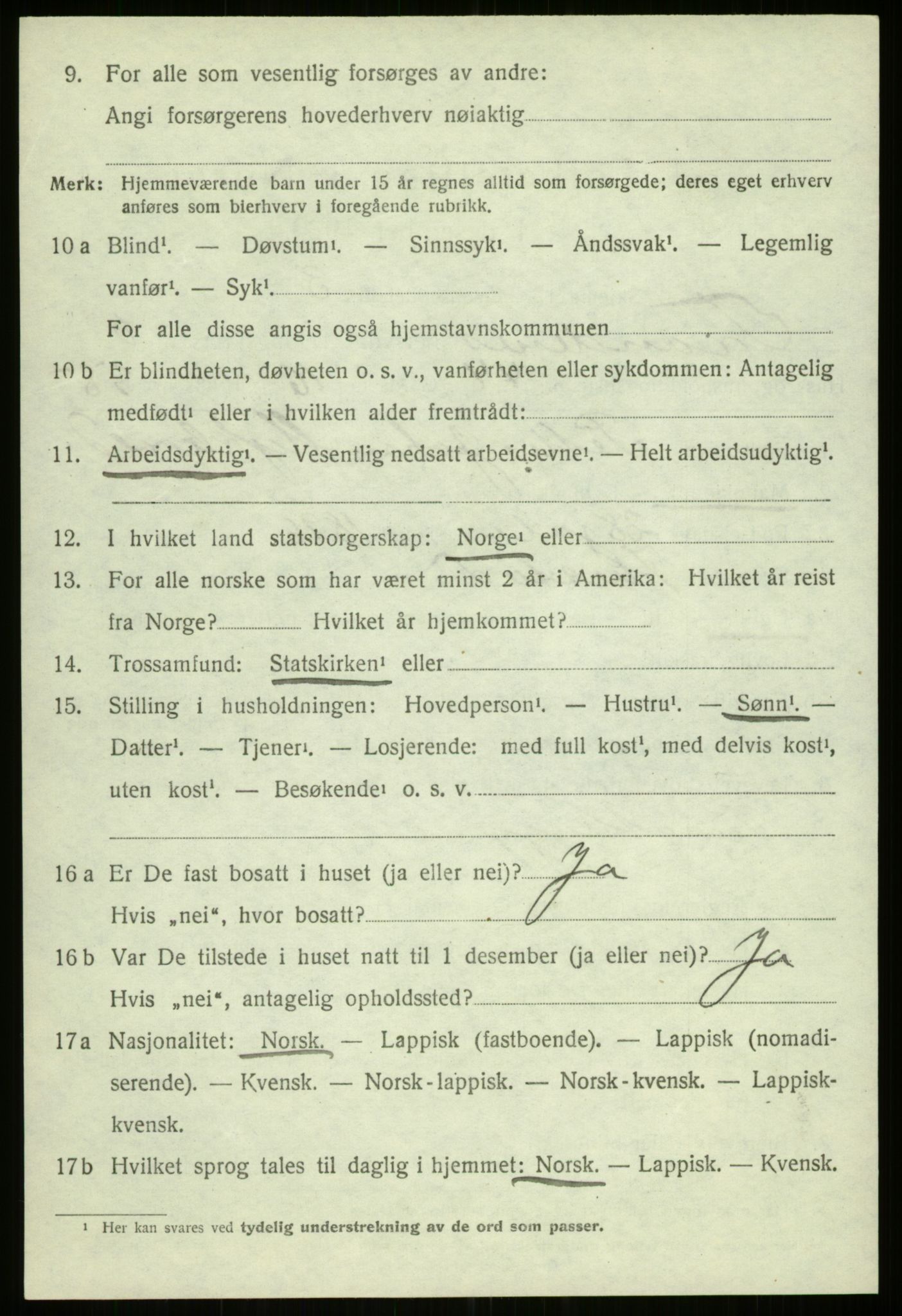 SATØ, 1920 census for Trondenes, 1920, p. 5802