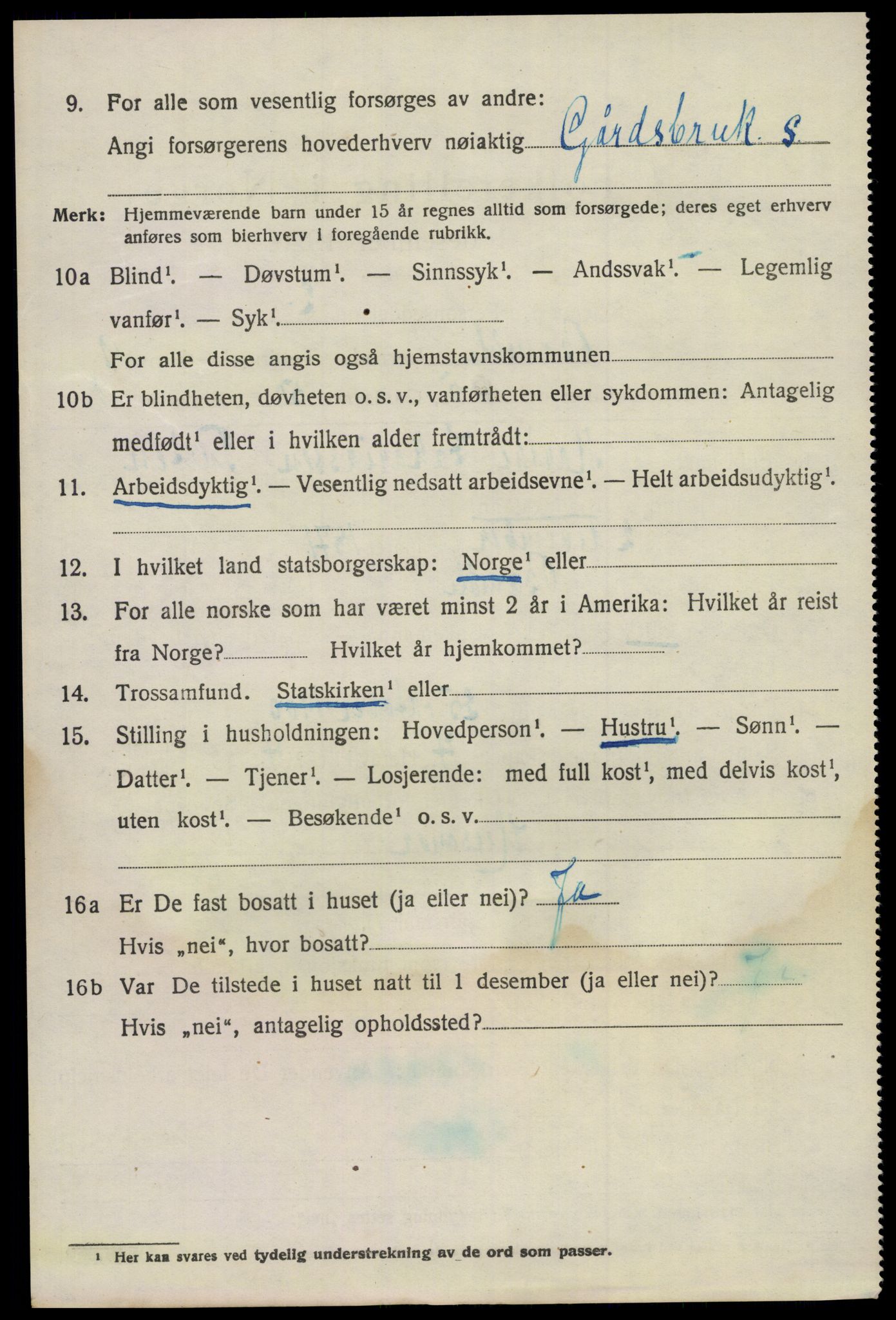 SAKO, 1920 census for Bamble, 1920, p. 7848