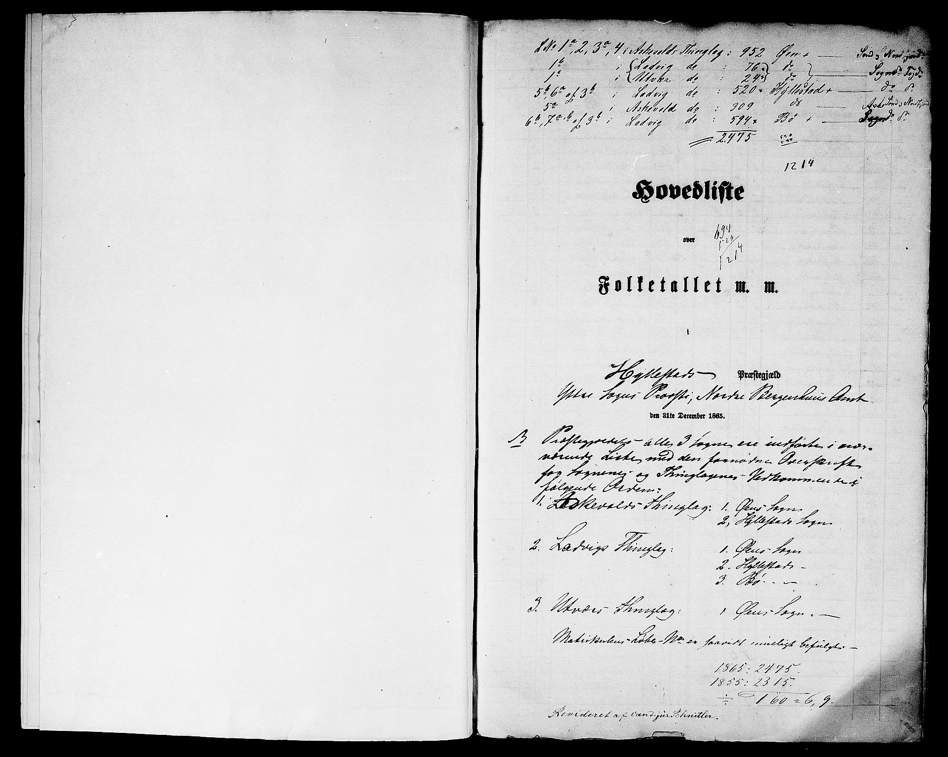 RA, 1865 census for Hyllestad, 1865, p. 5