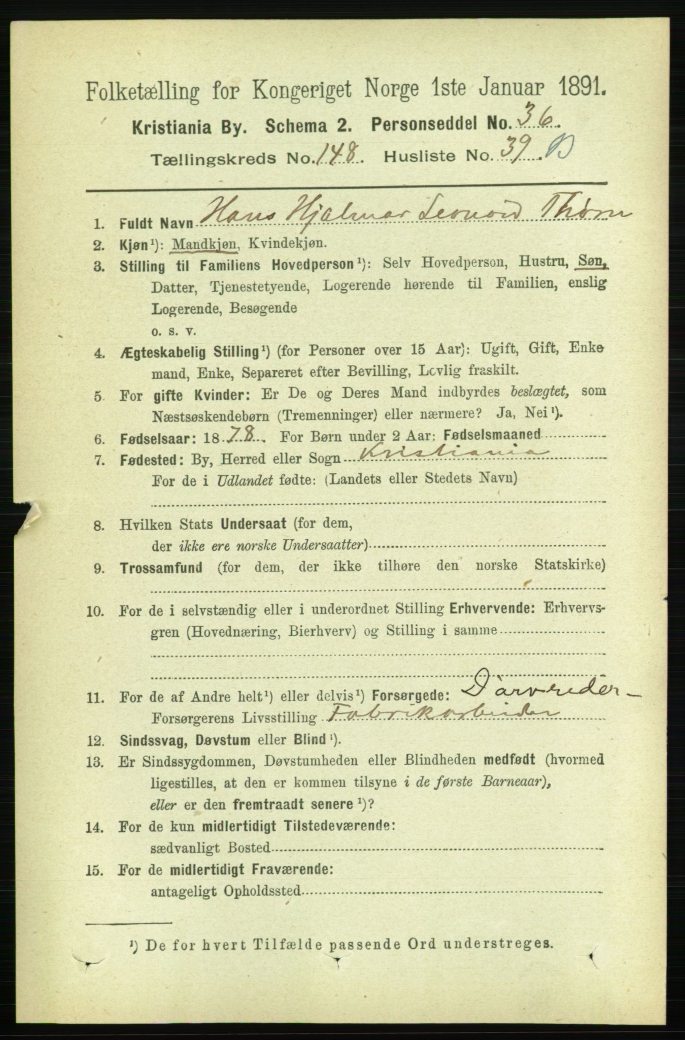 RA, 1891 census for 0301 Kristiania, 1891, p. 82972