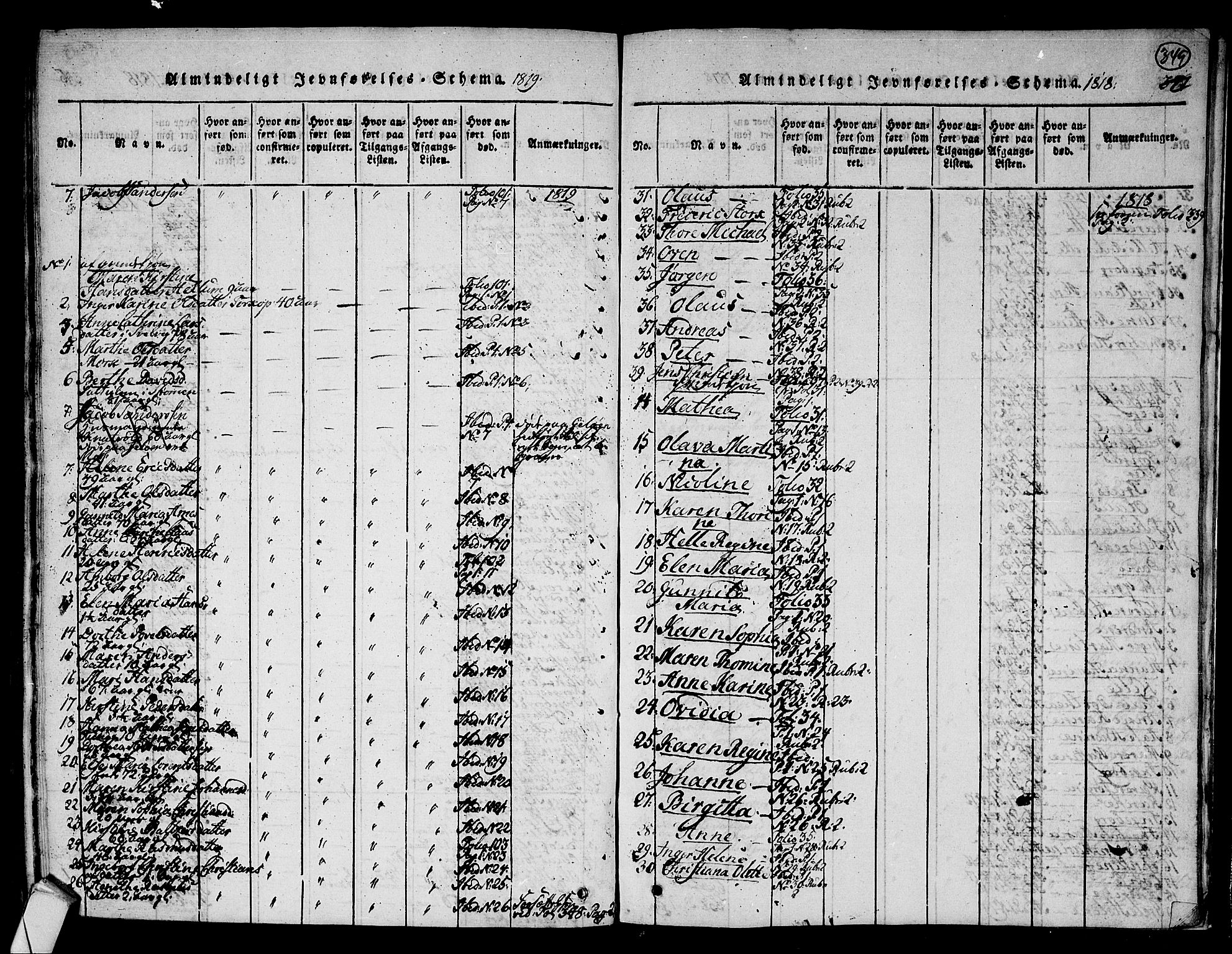 Hurum kirkebøker, AV/SAKO-A-229/F/Fa/L0009: Parish register (official) no. 9, 1816-1826, p. 349