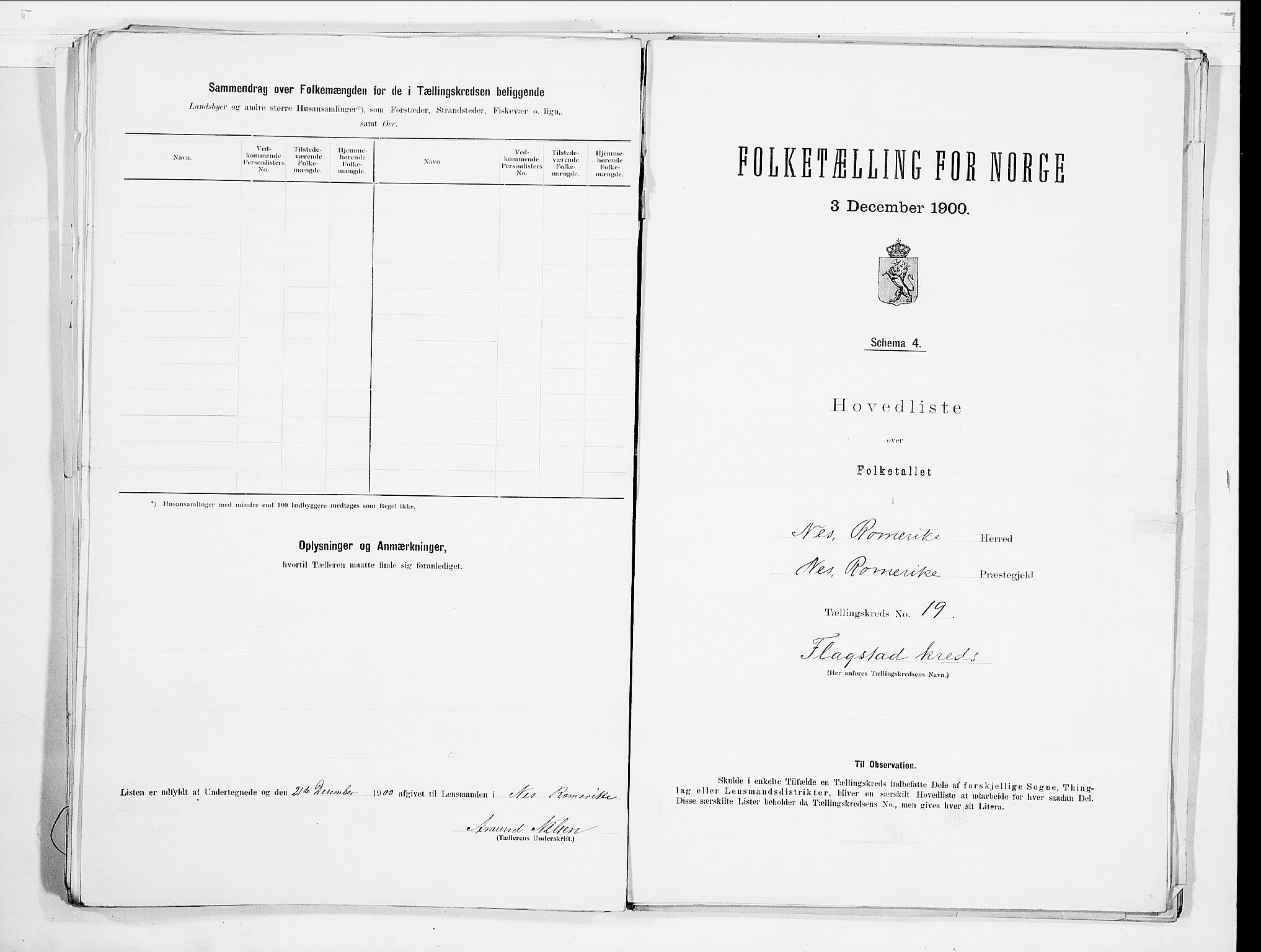 SAO, 1900 census for Nes, 1900, p. 46