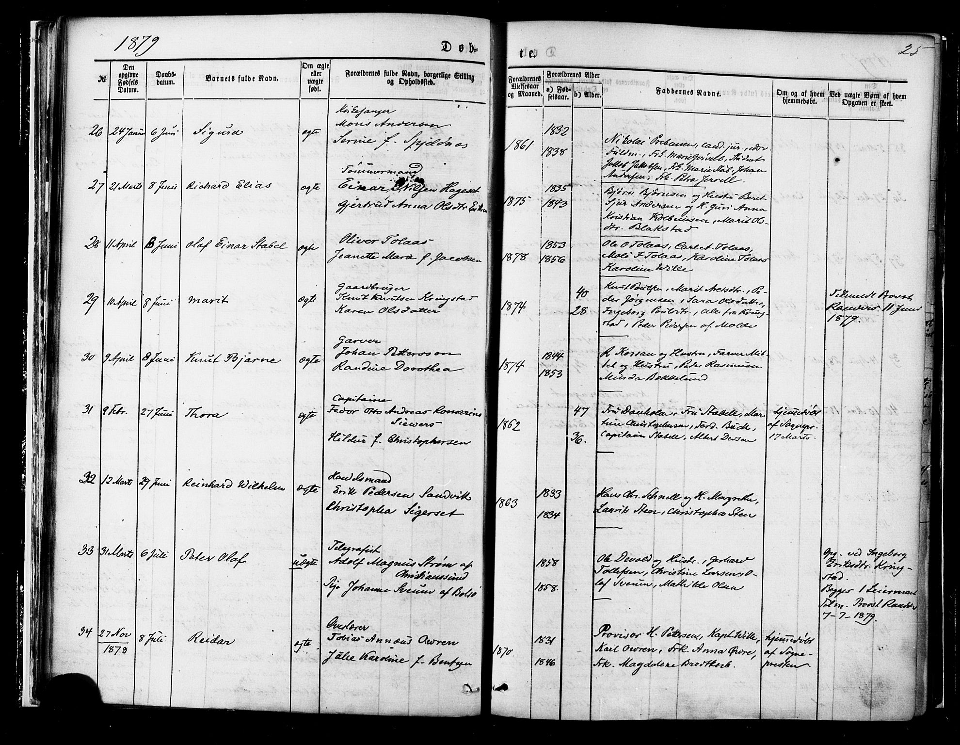 Ministerialprotokoller, klokkerbøker og fødselsregistre - Møre og Romsdal, SAT/A-1454/558/L0691: Parish register (official) no. 558A05, 1873-1886, p. 25