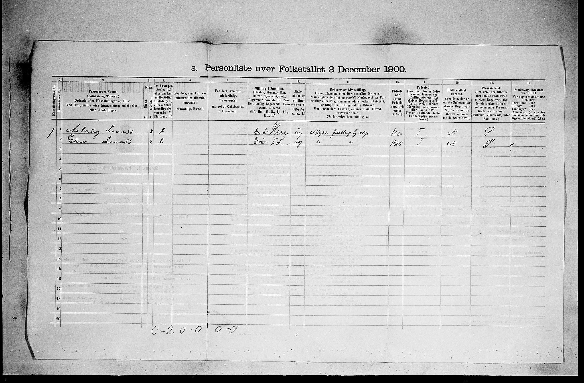 SAKO, 1900 census for Vinje, 1900, p. 35