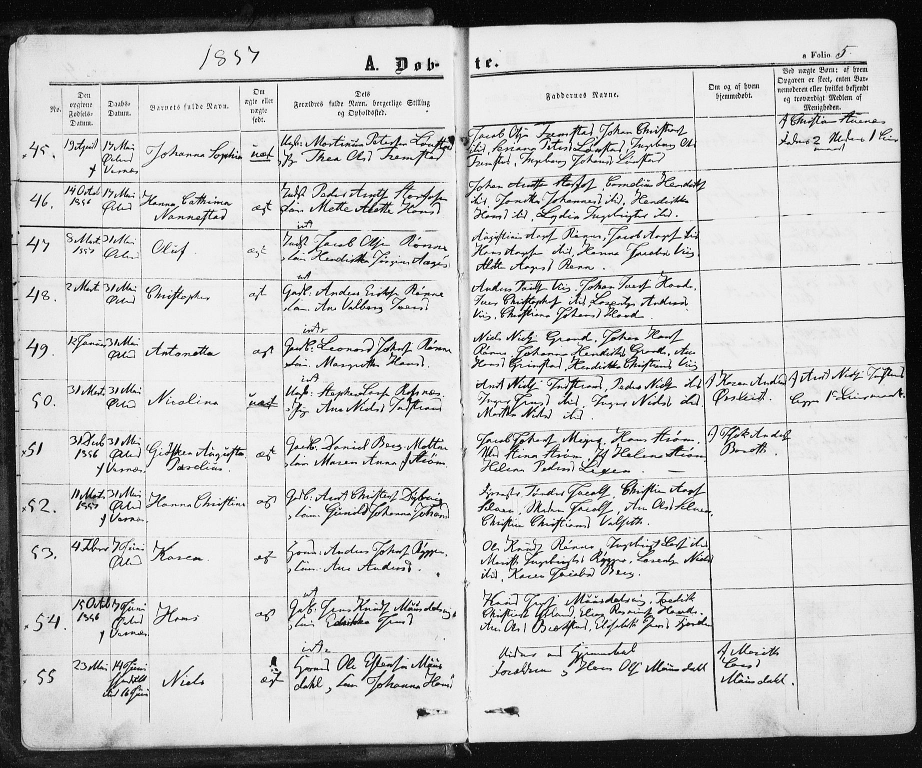 Ministerialprotokoller, klokkerbøker og fødselsregistre - Sør-Trøndelag, AV/SAT-A-1456/659/L0737: Parish register (official) no. 659A07, 1857-1875, p. 5