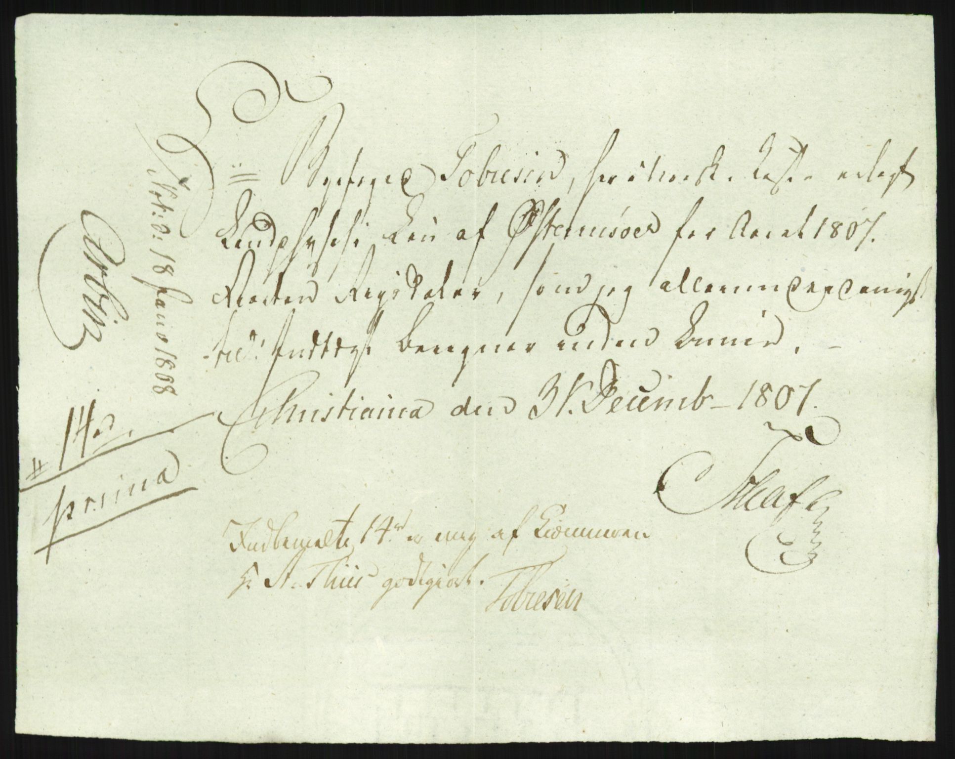 Danske Kanselli 1800-1814, AV/RA-EA-3024/K/Kk/Kka/Kkac/L0237: Kjøpstadregnskap Øster Risør, 1805-1810, p. 581