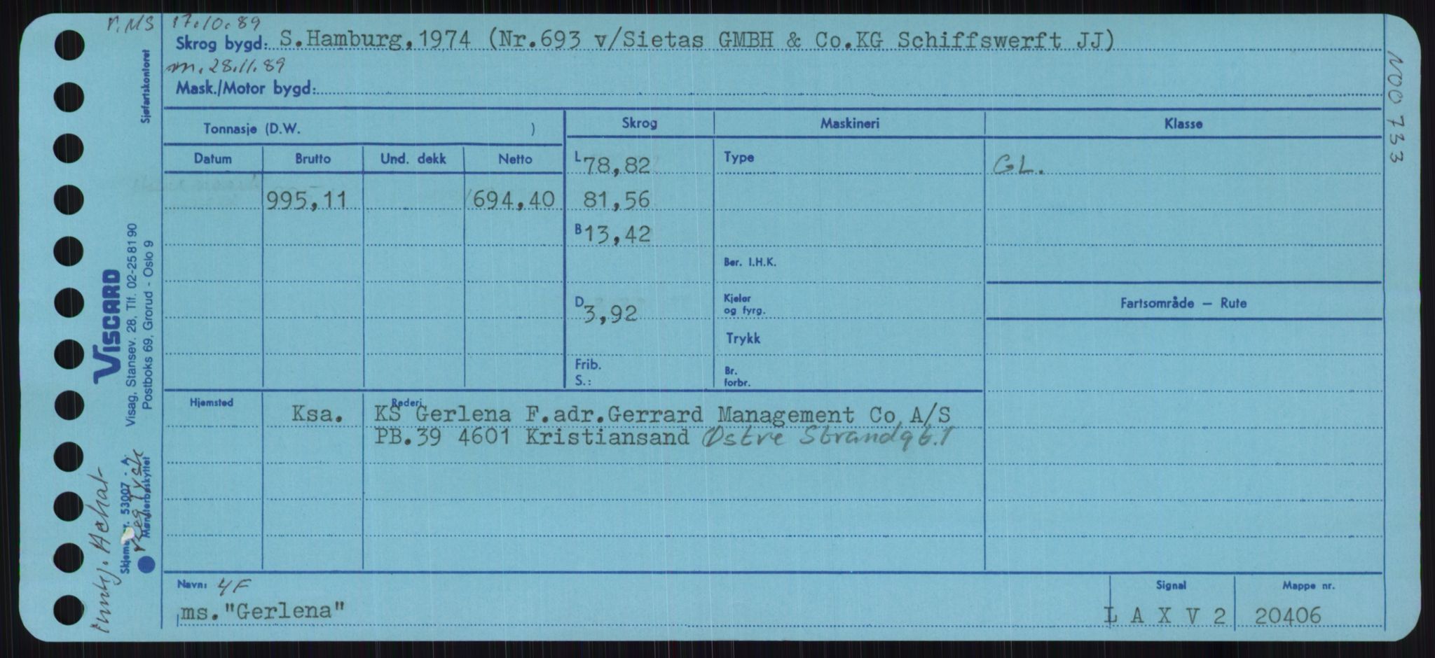 Sjøfartsdirektoratet med forløpere, Skipsmålingen, RA/S-1627/H/Ha/L0002/0002: Fartøy, Eik-Hill / Fartøy, G-Hill, p. 115