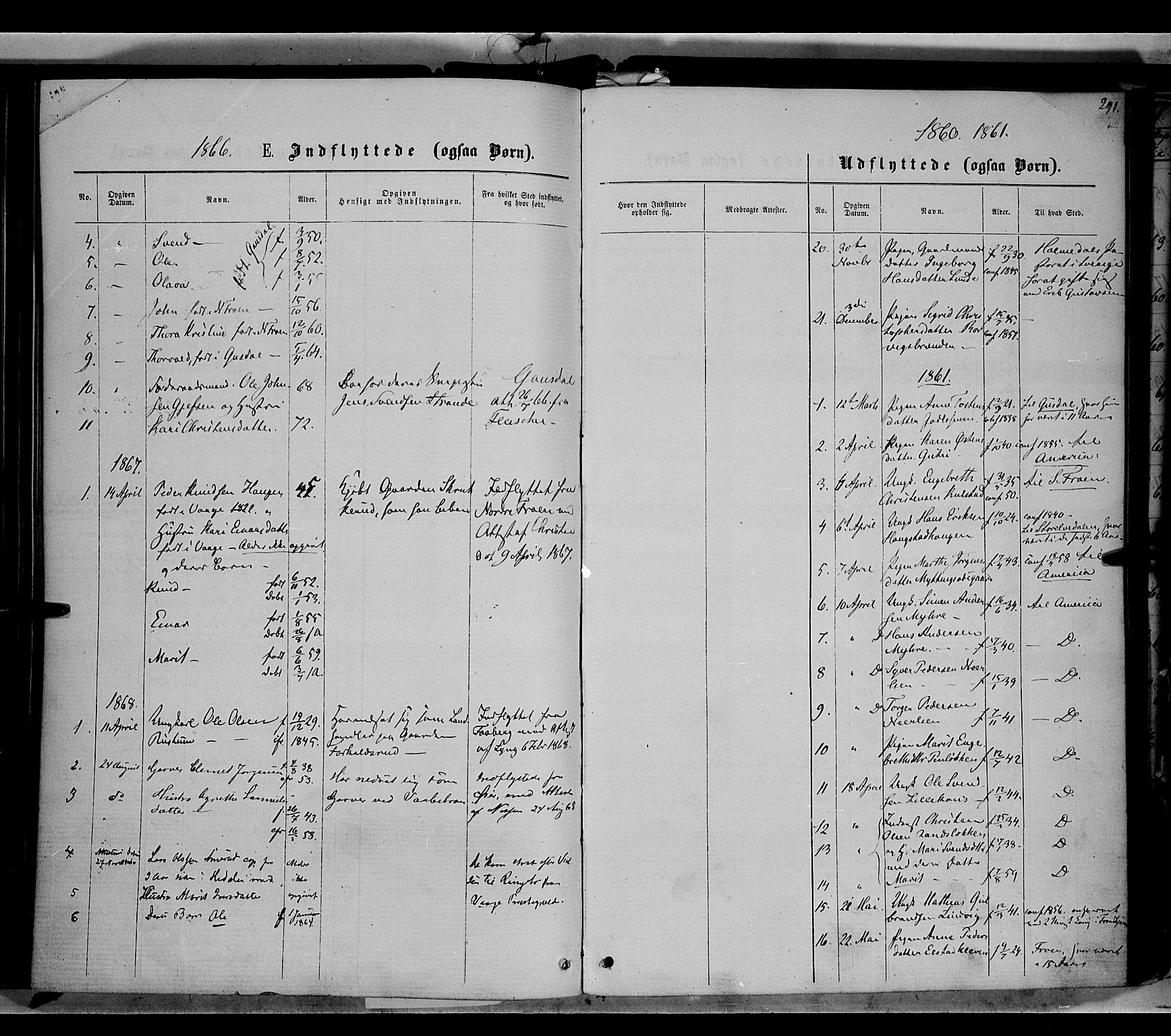 Ringebu prestekontor, SAH/PREST-082/H/Ha/Haa/L0007: Parish register (official) no. 7, 1860-1877, p. 291