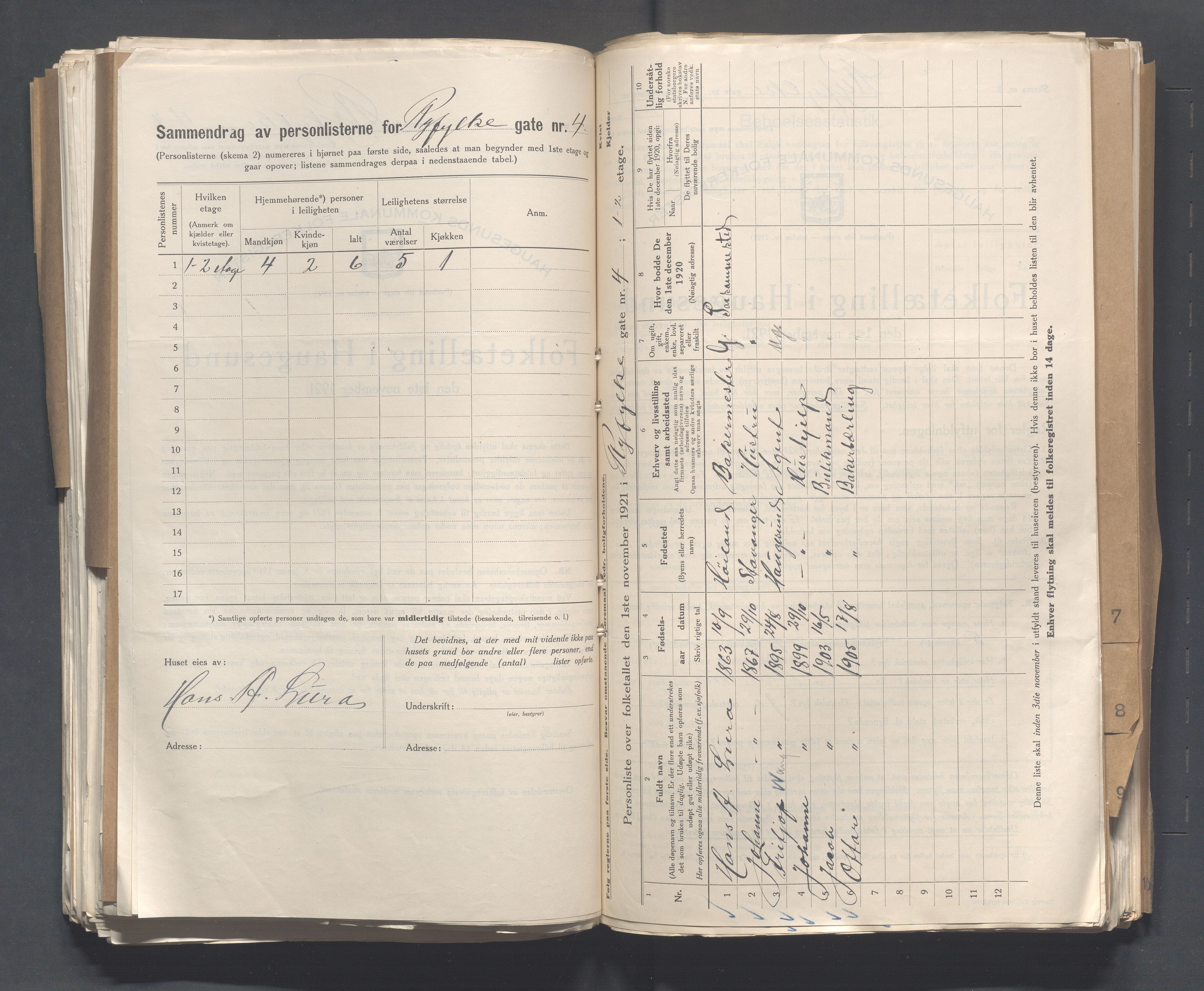 IKAR, Local census 1.11.1921 for Haugesund, 1921, p. 3416
