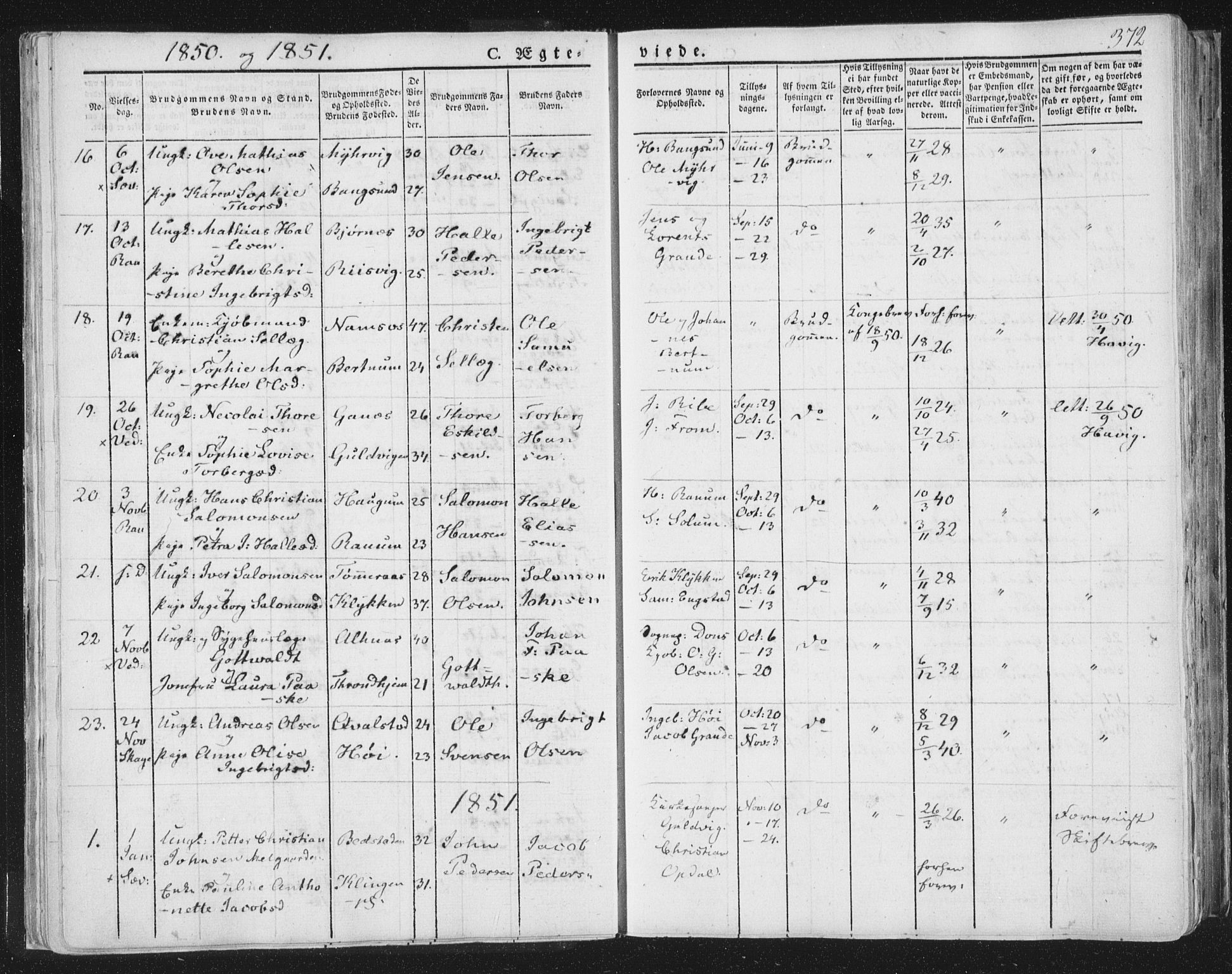 Ministerialprotokoller, klokkerbøker og fødselsregistre - Nord-Trøndelag, SAT/A-1458/764/L0552: Parish register (official) no. 764A07b, 1824-1865, p. 372