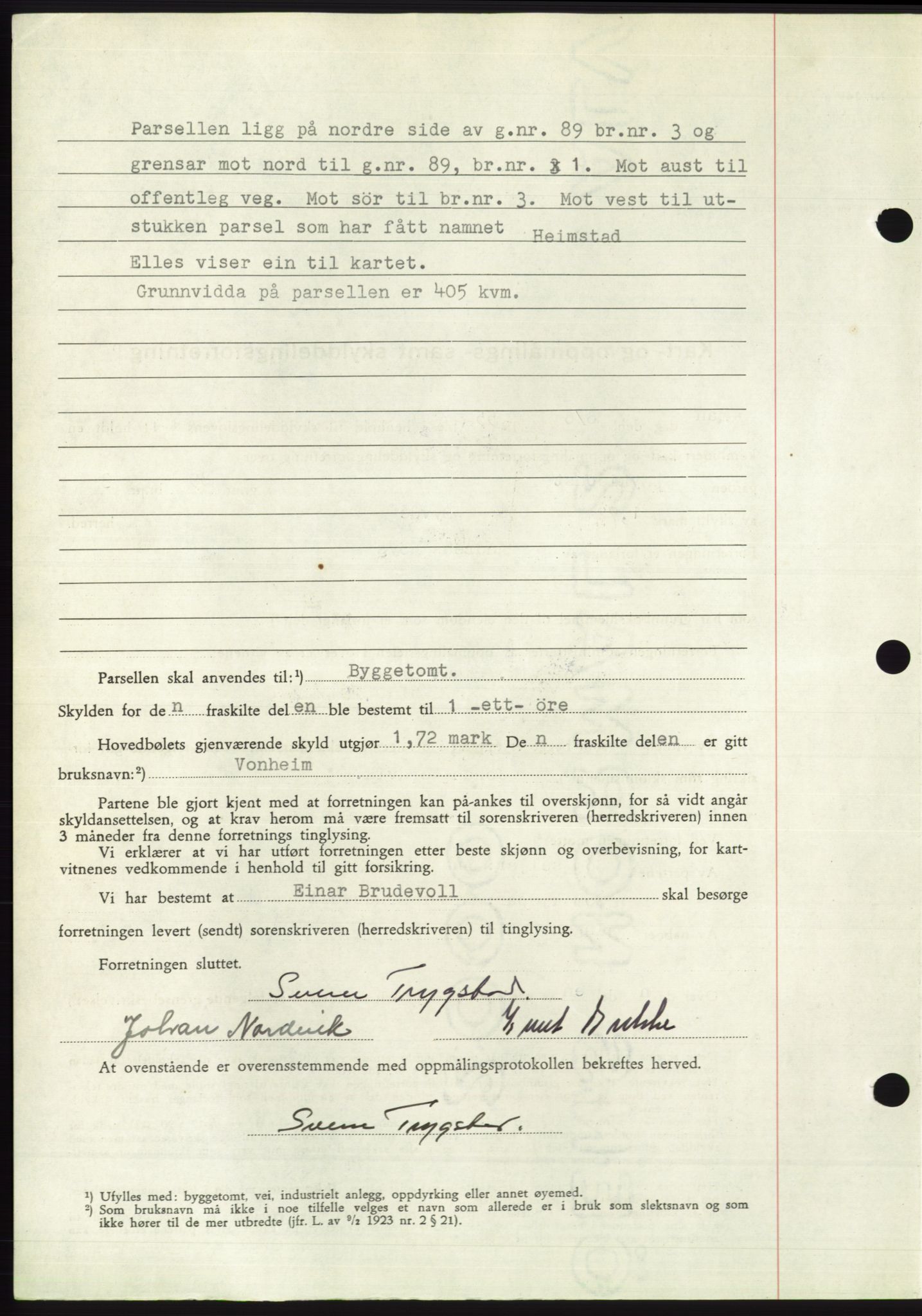 Søre Sunnmøre sorenskriveri, AV/SAT-A-4122/1/2/2C/L0101: Mortgage book no. 27A, 1955-1955, Diary no: : 2285/1955