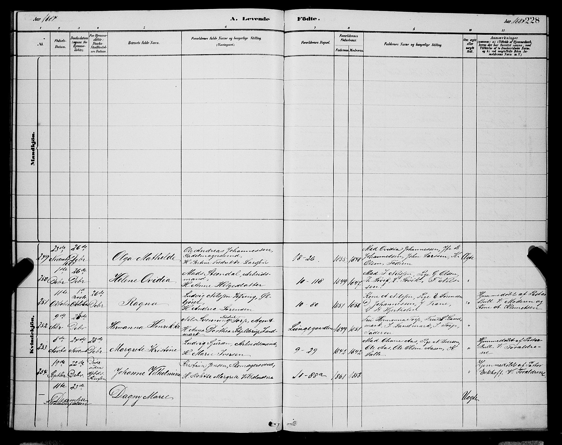 Domkirken sokneprestembete, SAB/A-74801/H/Hab/L0015: Parish register (copy) no. B 8, 1879-1887, p. 228