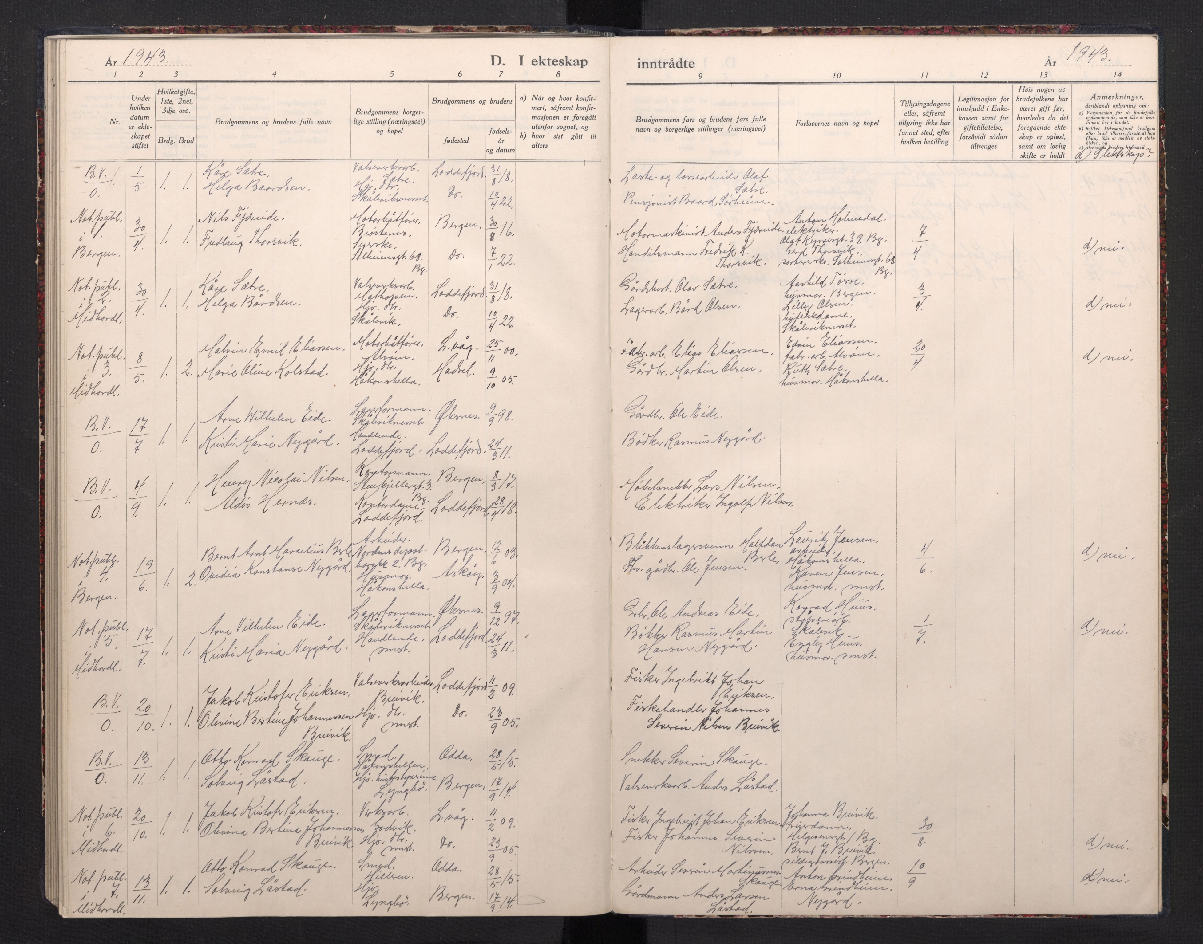 Laksevåg Sokneprestembete, AV/SAB-A-76501/H/Ha/Haa/Haaa/L0004: Parish register (official) no. A 4, 1943-1946