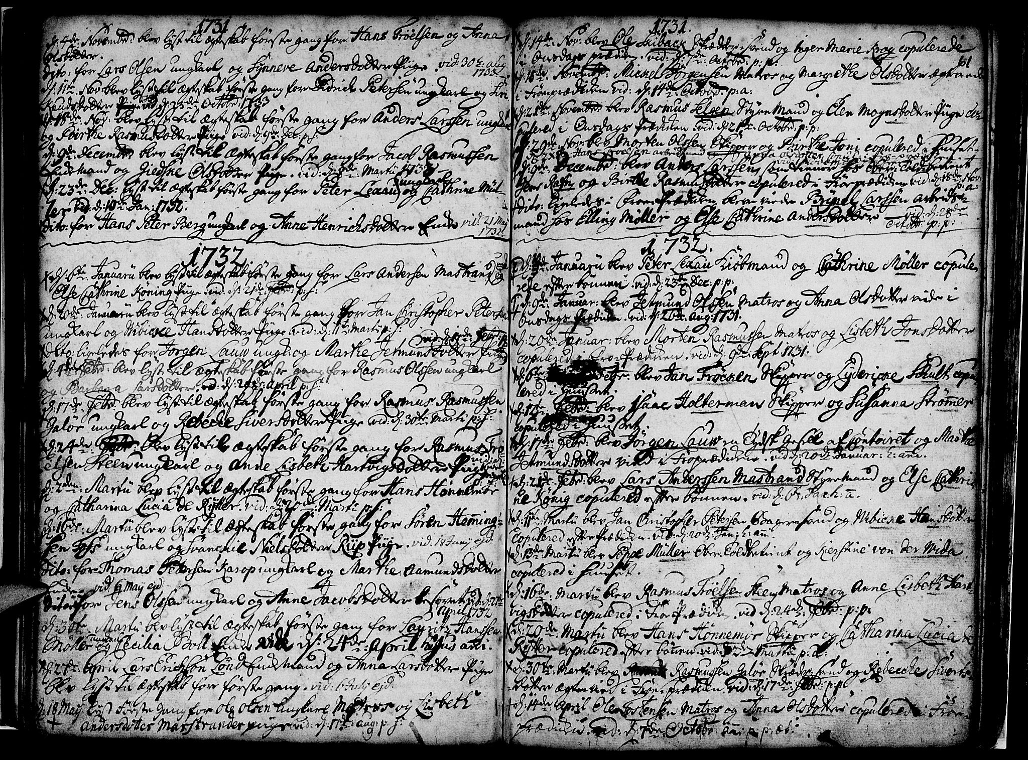 Nykirken Sokneprestembete, AV/SAB-A-77101/H/Haa/L0007: Parish register (official) no. A 7, 1719-1781, p. 61