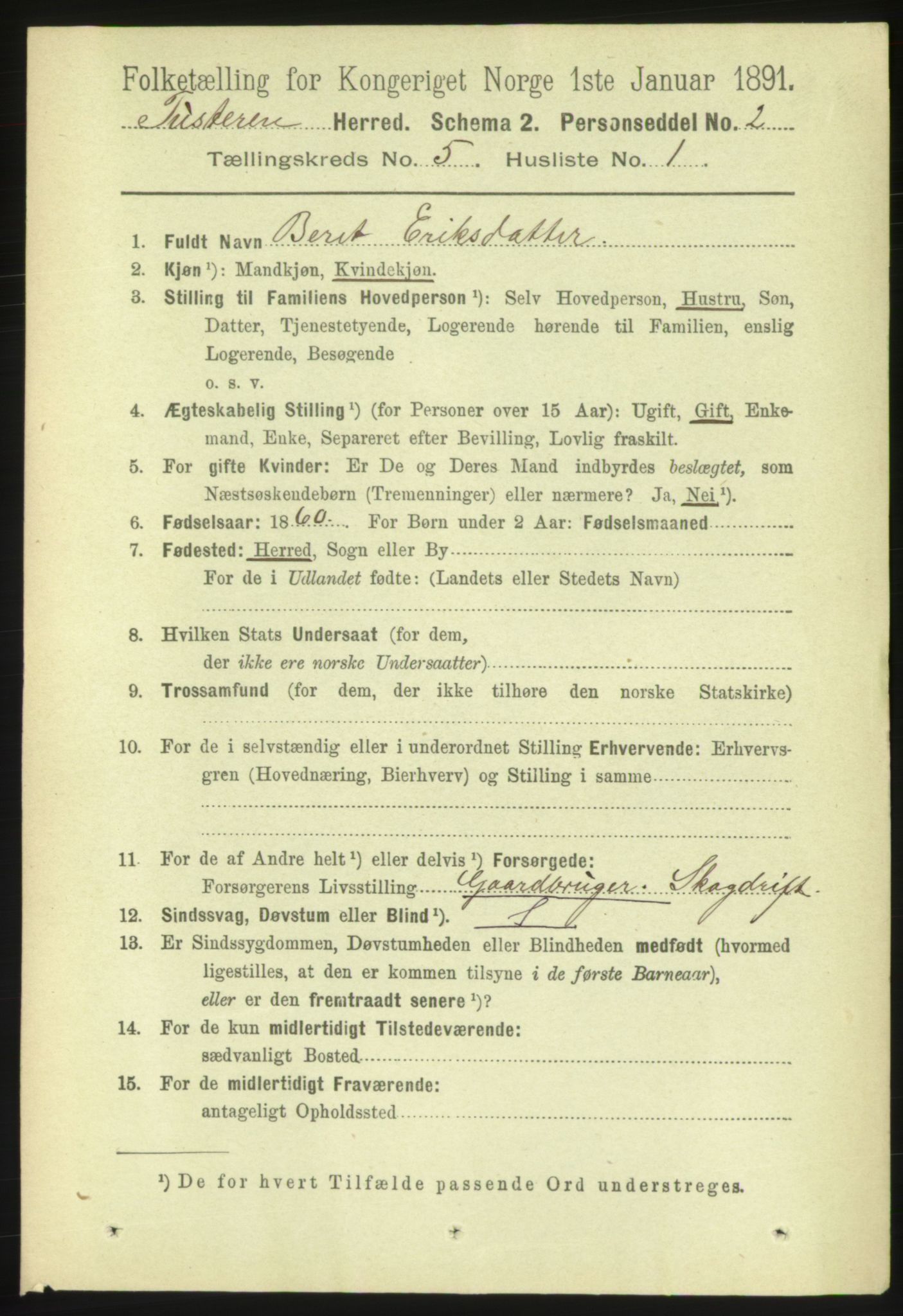 RA, 1891 census for 1572 Tustna, 1891, p. 1712