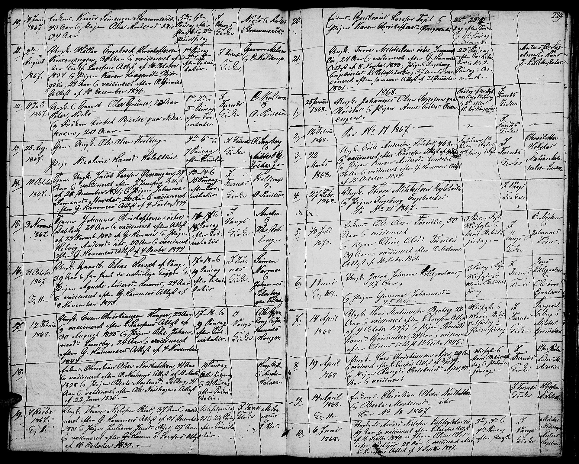 Vang prestekontor, Hedmark, AV/SAH-PREST-008/H/Ha/Hab/L0009: Parish register (copy) no. 9, 1836-1870, p. 229b