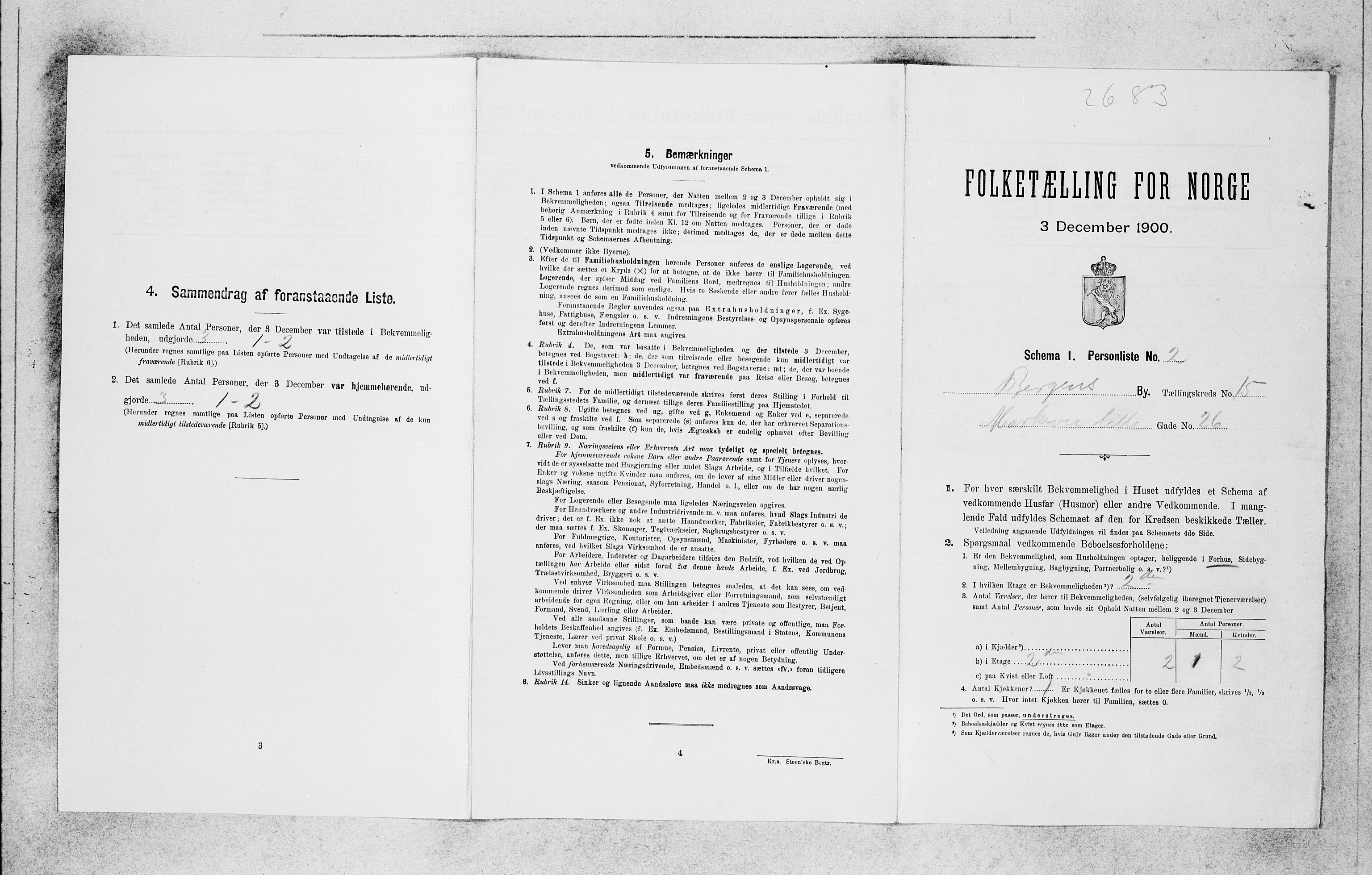 SAB, 1900 census for Bergen, 1900, p. 2830