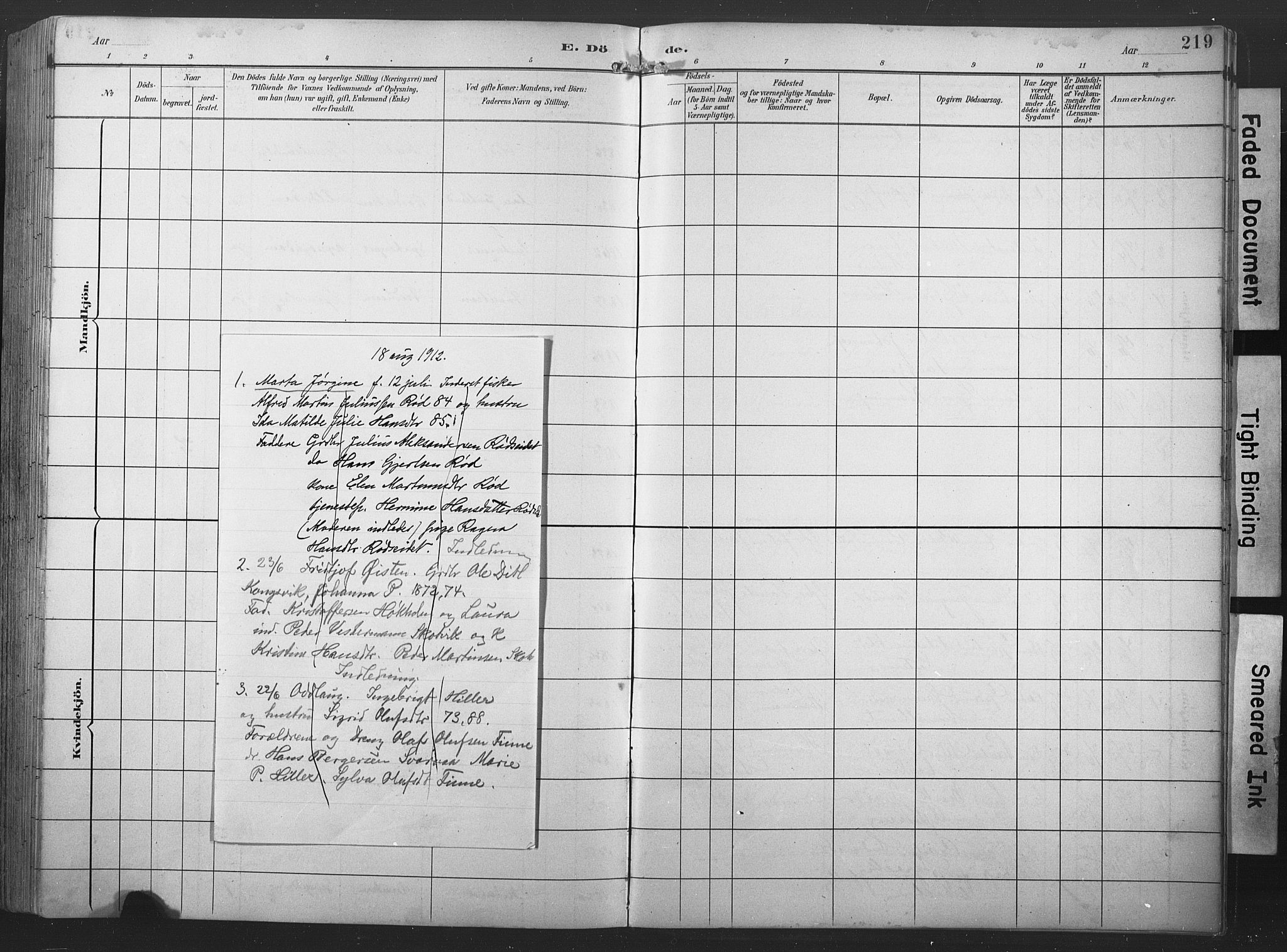 Ministerialprotokoller, klokkerbøker og fødselsregistre - Nord-Trøndelag, AV/SAT-A-1458/789/L0706: Parish register (copy) no. 789C01, 1888-1931, p. 219