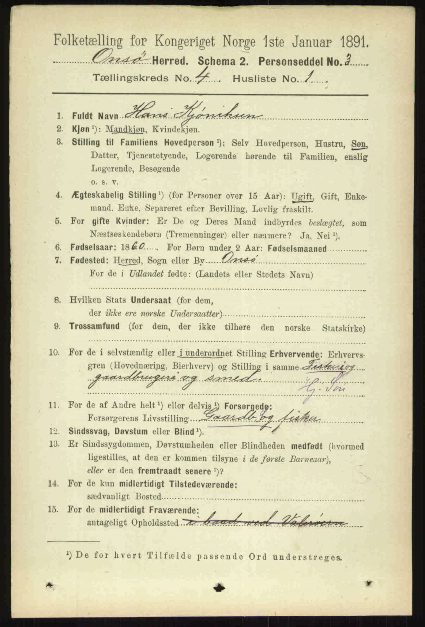 RA, 1891 census for 0134 Onsøy, 1891, p. 2730