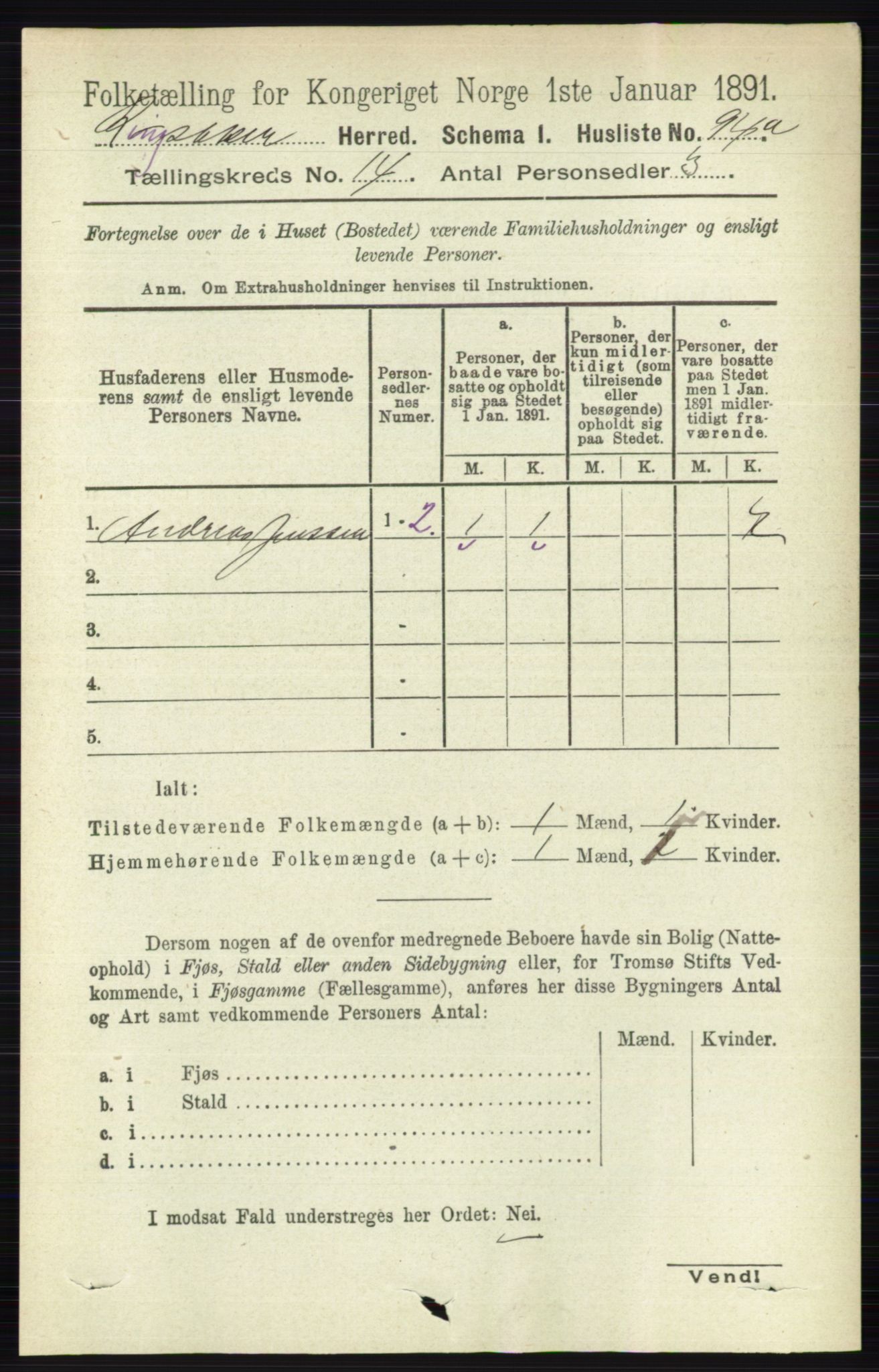 RA, 1891 census for 0412 Ringsaker, 1891, p. 7863