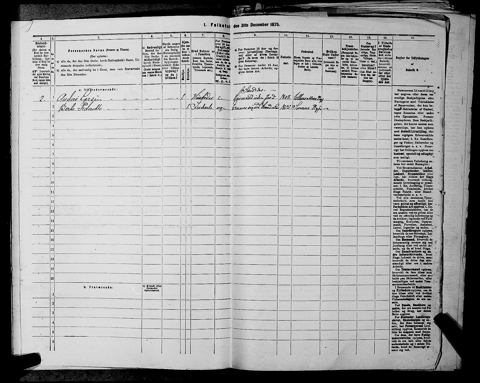 RA, 1875 census for 0226P Sørum, 1875, p. 640