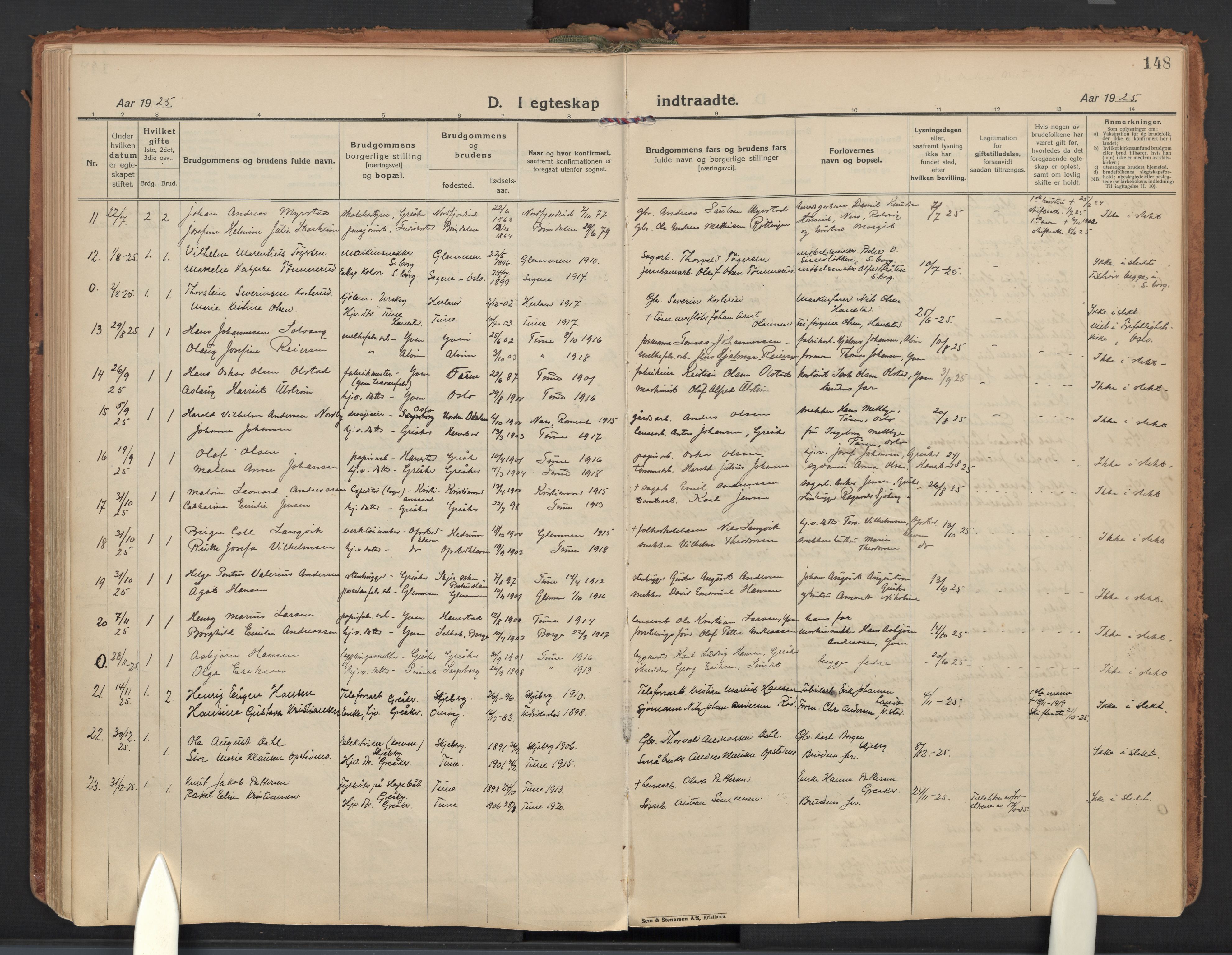 Tune prestekontor Kirkebøker, AV/SAO-A-2007/F/Fb/L0002: Curate's parish register no. 2, 1923-1940, p. 148