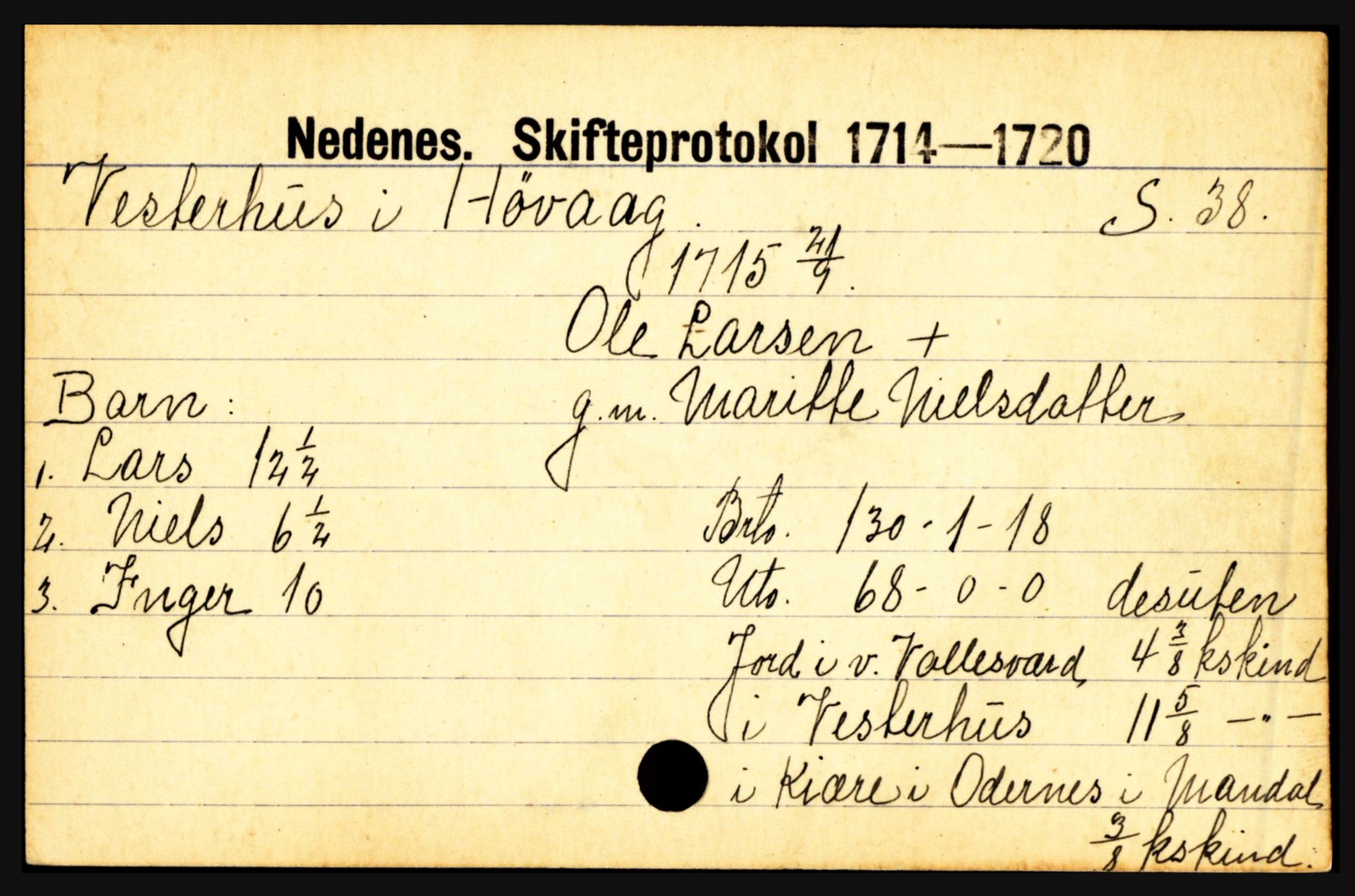 Nedenes sorenskriveri før 1824, AV/SAK-1221-0007/H, p. 32873