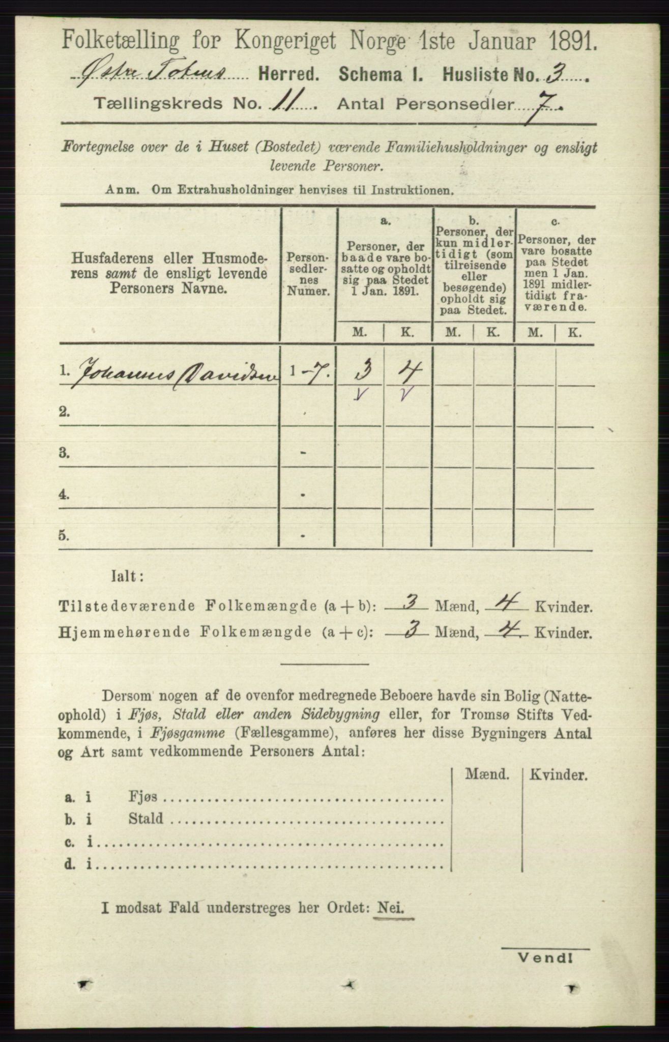 RA, 1891 census for 0528 Østre Toten, 1891, p. 6811