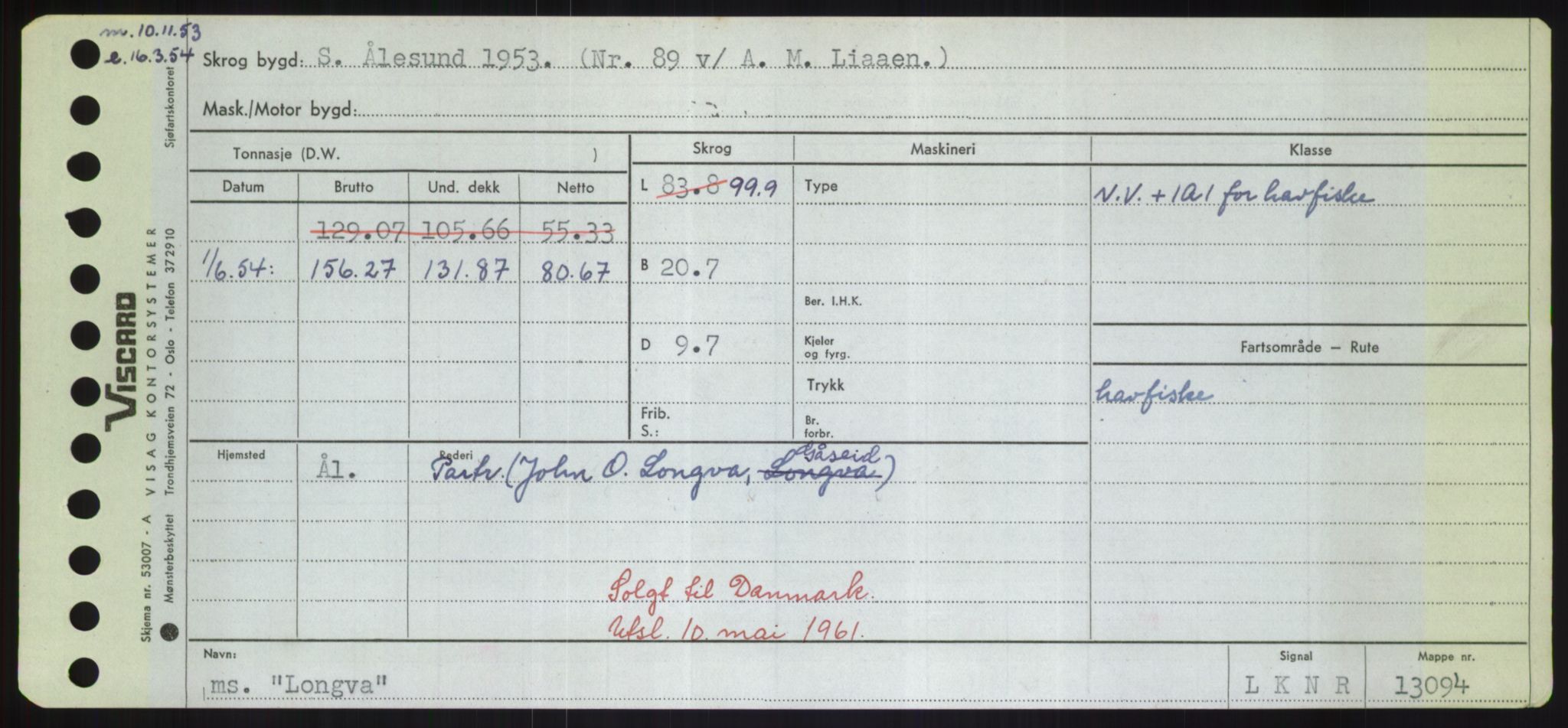 Sjøfartsdirektoratet med forløpere, Skipsmålingen, RA/S-1627/H/Hd/L0023: Fartøy, Lia-Løv, p. 333