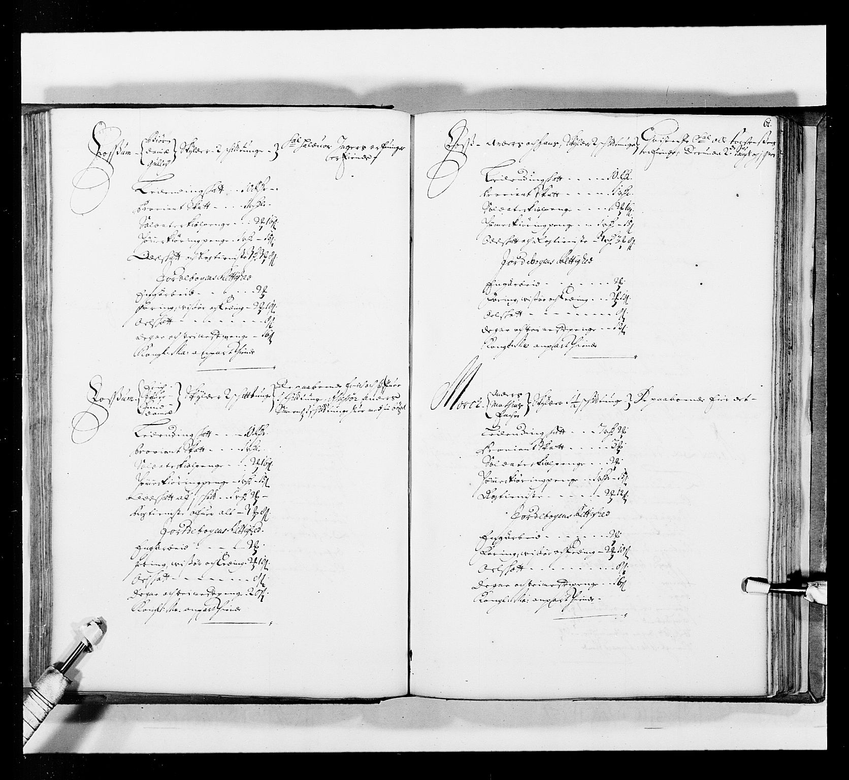 Stattholderembetet 1572-1771, AV/RA-EA-2870/Ek/L0035/0001: Jordebøker 1662-1720: / Matrikkel for Nedre Romerike, 1695, p. 60b-61a