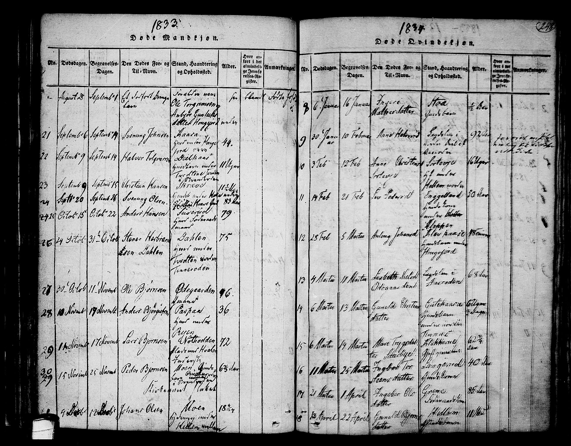 Heddal kirkebøker, AV/SAKO-A-268/F/Fa/L0005: Parish register (official) no. I 5, 1814-1837, p. 247-248