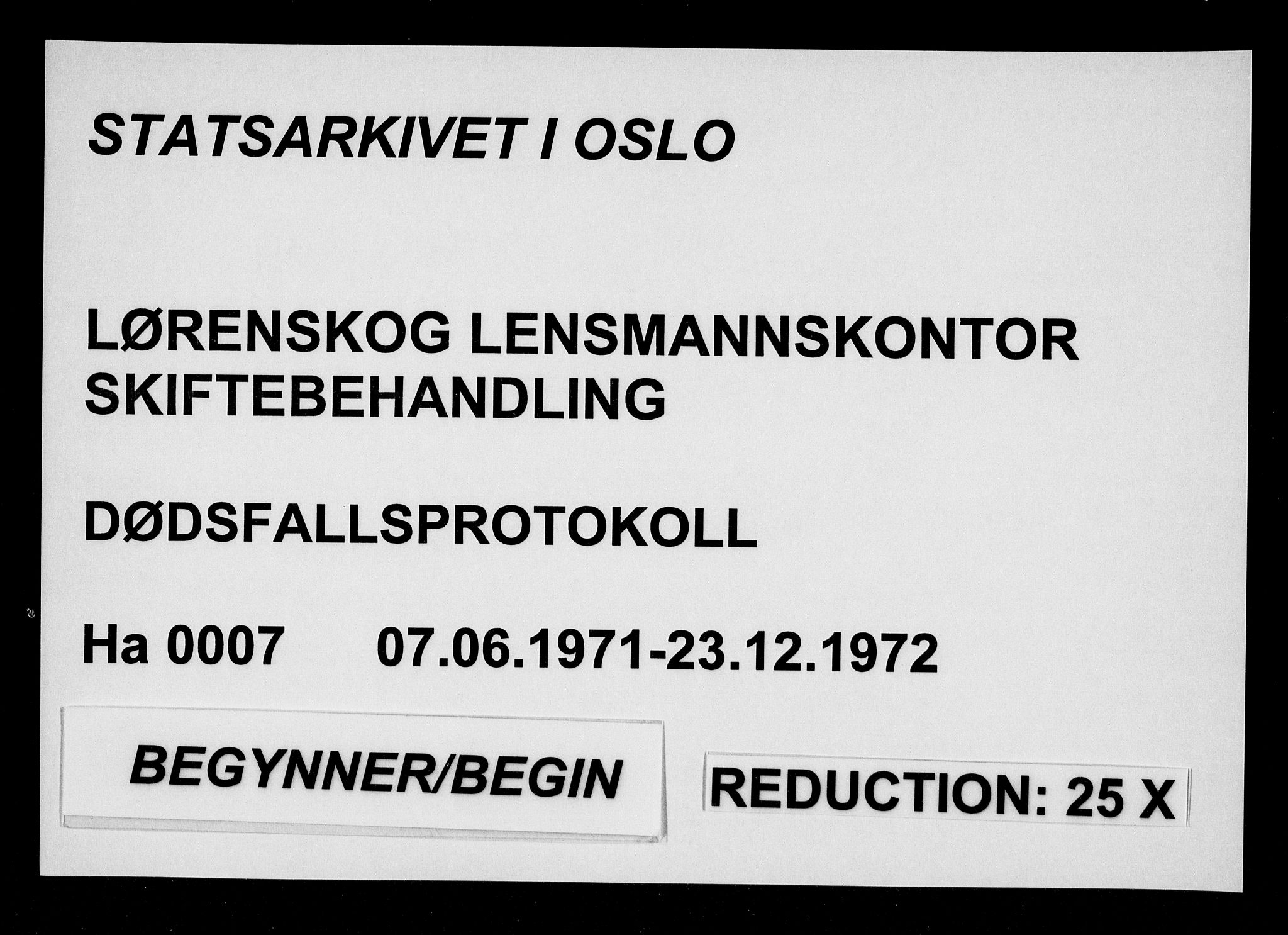 Lørenskog lensmannskontor, SAO/A-10551/H/Ha/L0007: Dødsfallsprotokoll, 1971-1972