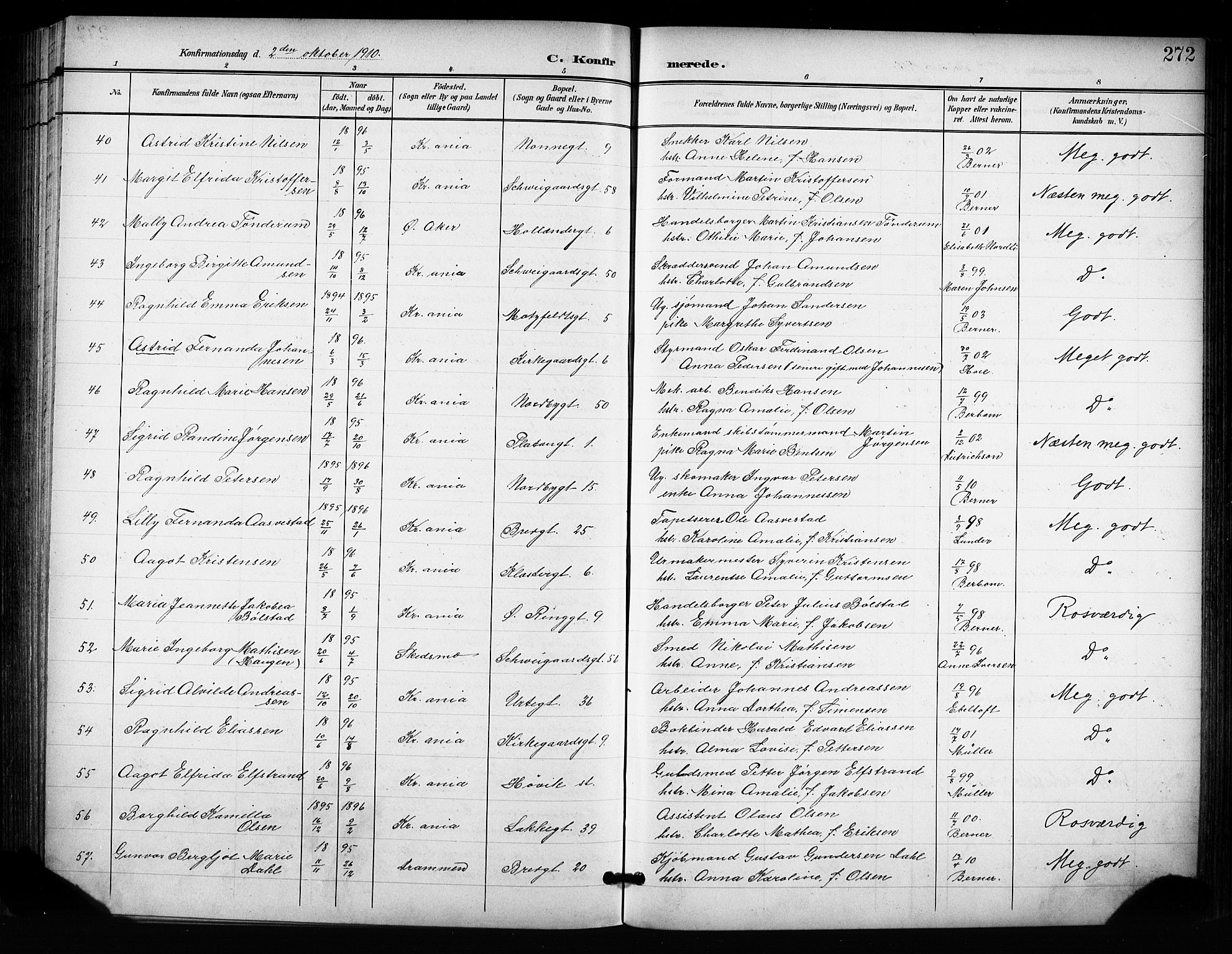 Grønland prestekontor Kirkebøker, SAO/A-10848/F/Fa/L0015: Parish register (official) no. 15, 1899-1919, p. 272