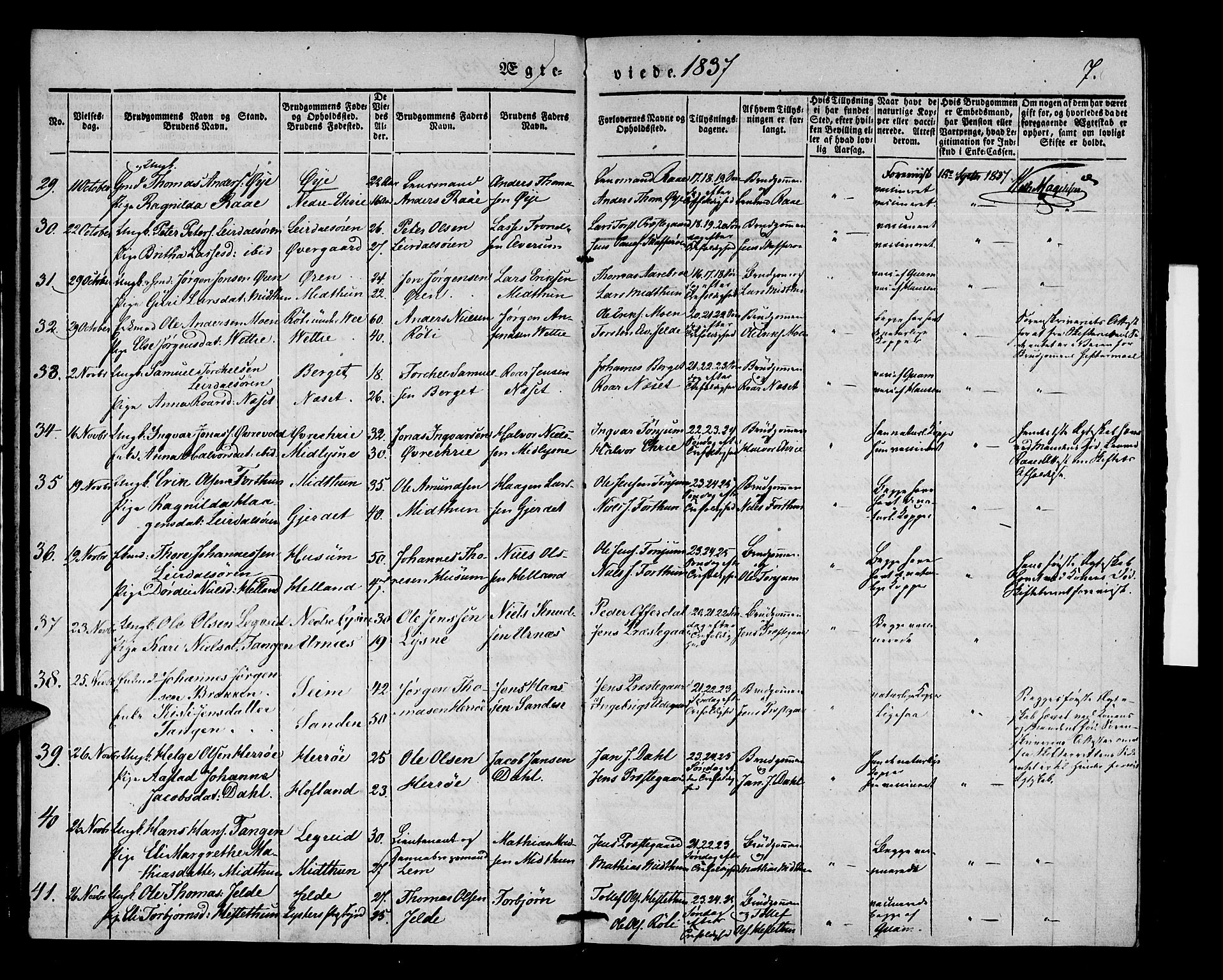 Lærdal sokneprestembete, SAB/A-81201: Parish register (official) no. A 8, 1834-1853, p. 7
