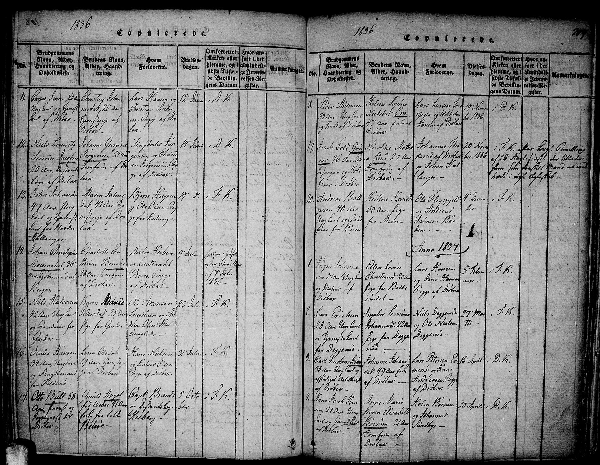 Drøbak prestekontor Kirkebøker, SAO/A-10142a/F/Fa/L0001: Parish register (official) no. I 1, 1816-1842, p. 209