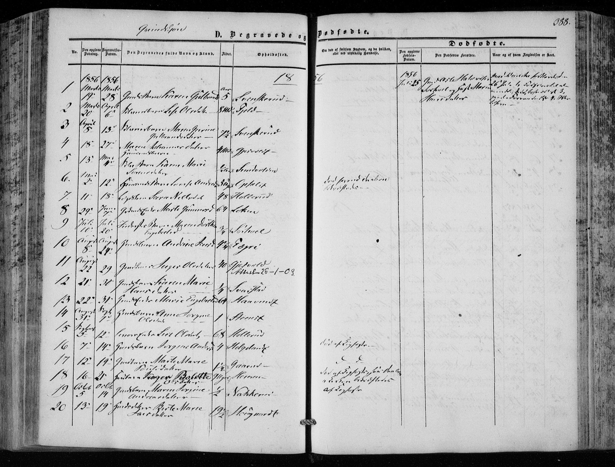 Hole kirkebøker, SAKO/A-228/F/Fa/L0006: Parish register (official) no. I 6, 1852-1872, p. 388
