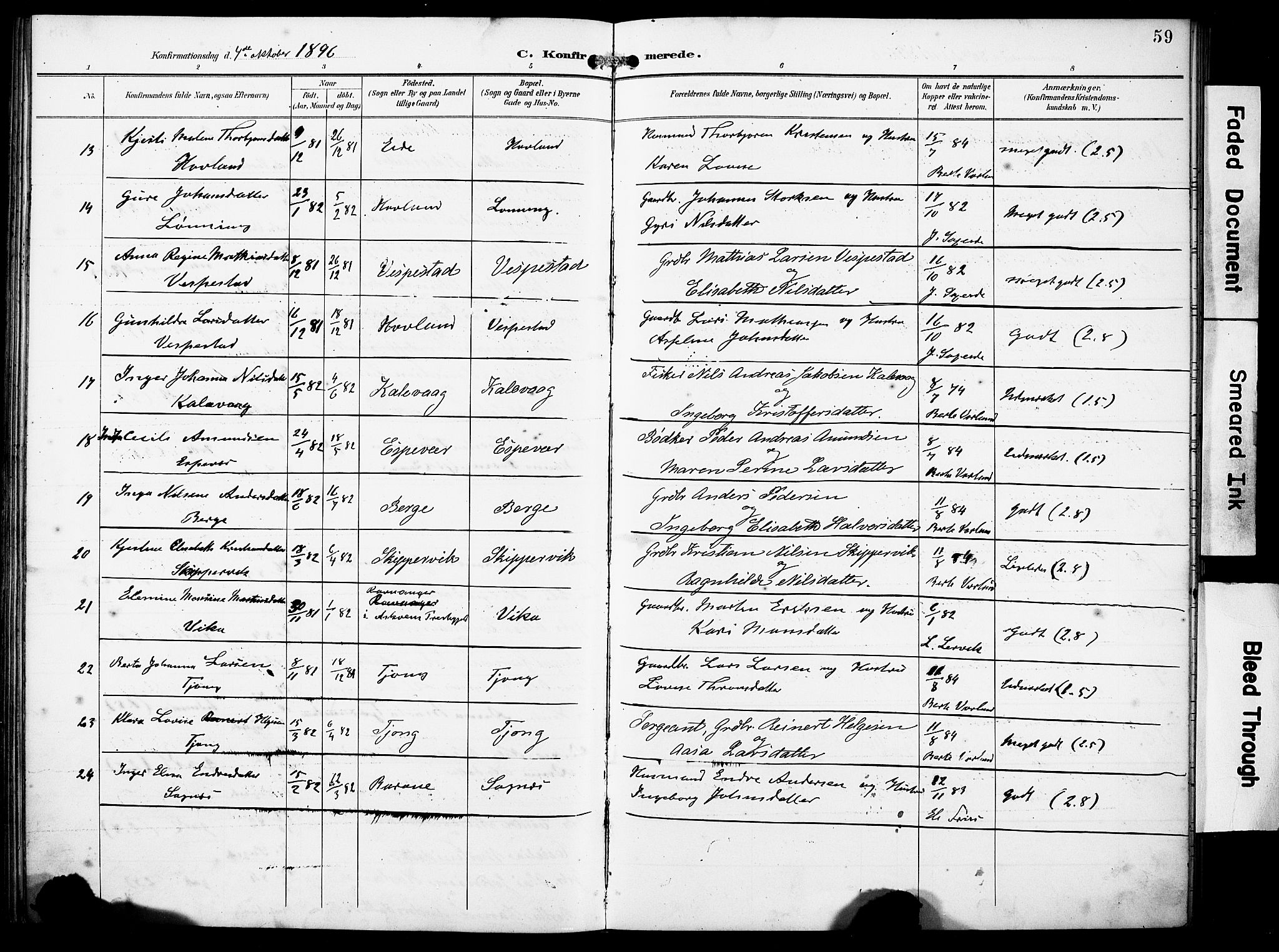 Finnås sokneprestembete, SAB/A-99925/H/Ha/Haa/Haad/L0002: Parish register (official) no. D 2, 1895-1906, p. 59