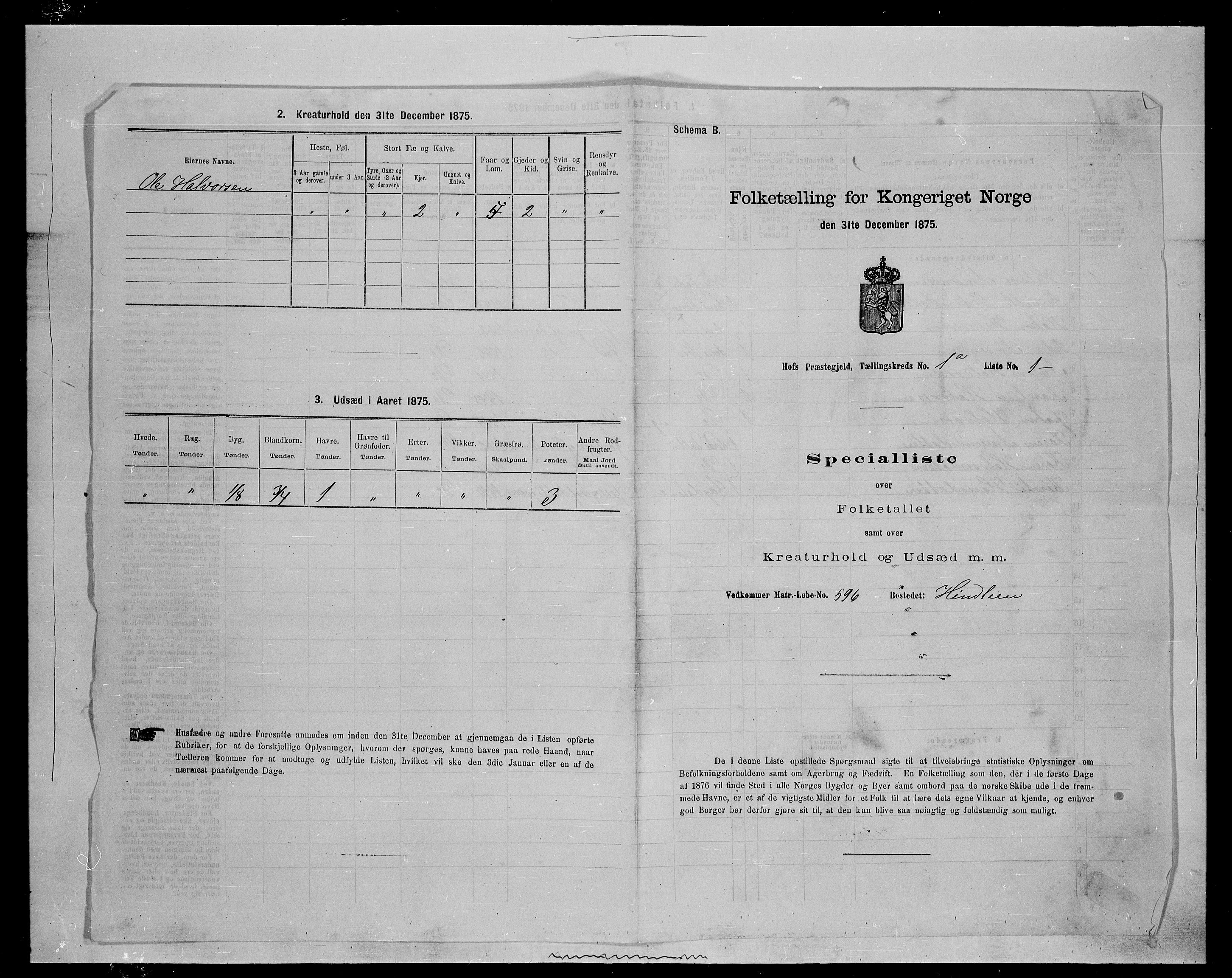 SAH, 1875 census for 0424P Hof, 1875, p. 10