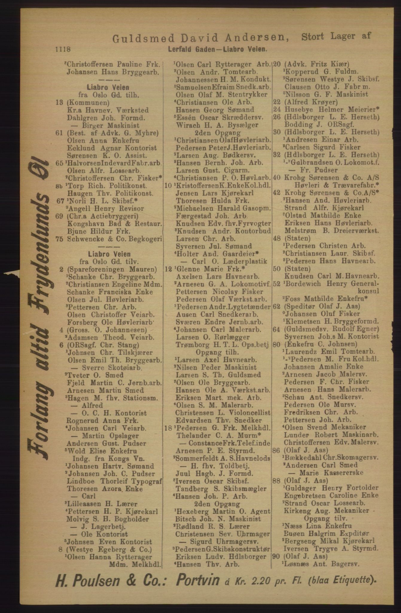 Kristiania/Oslo adressebok, PUBL/-, 1906, p. 1118