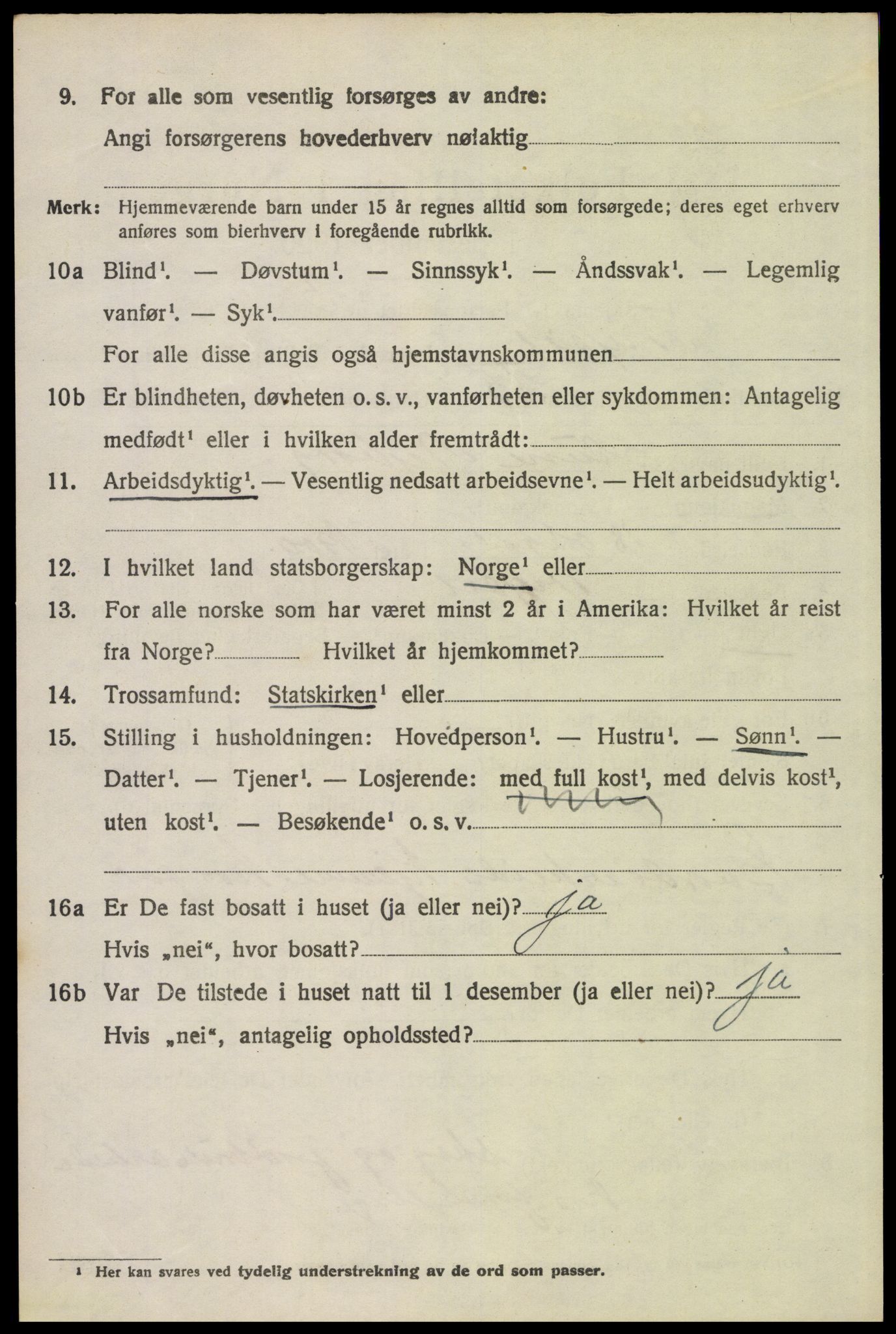 SAH, 1920 census for Trysil, 1920, p. 5220