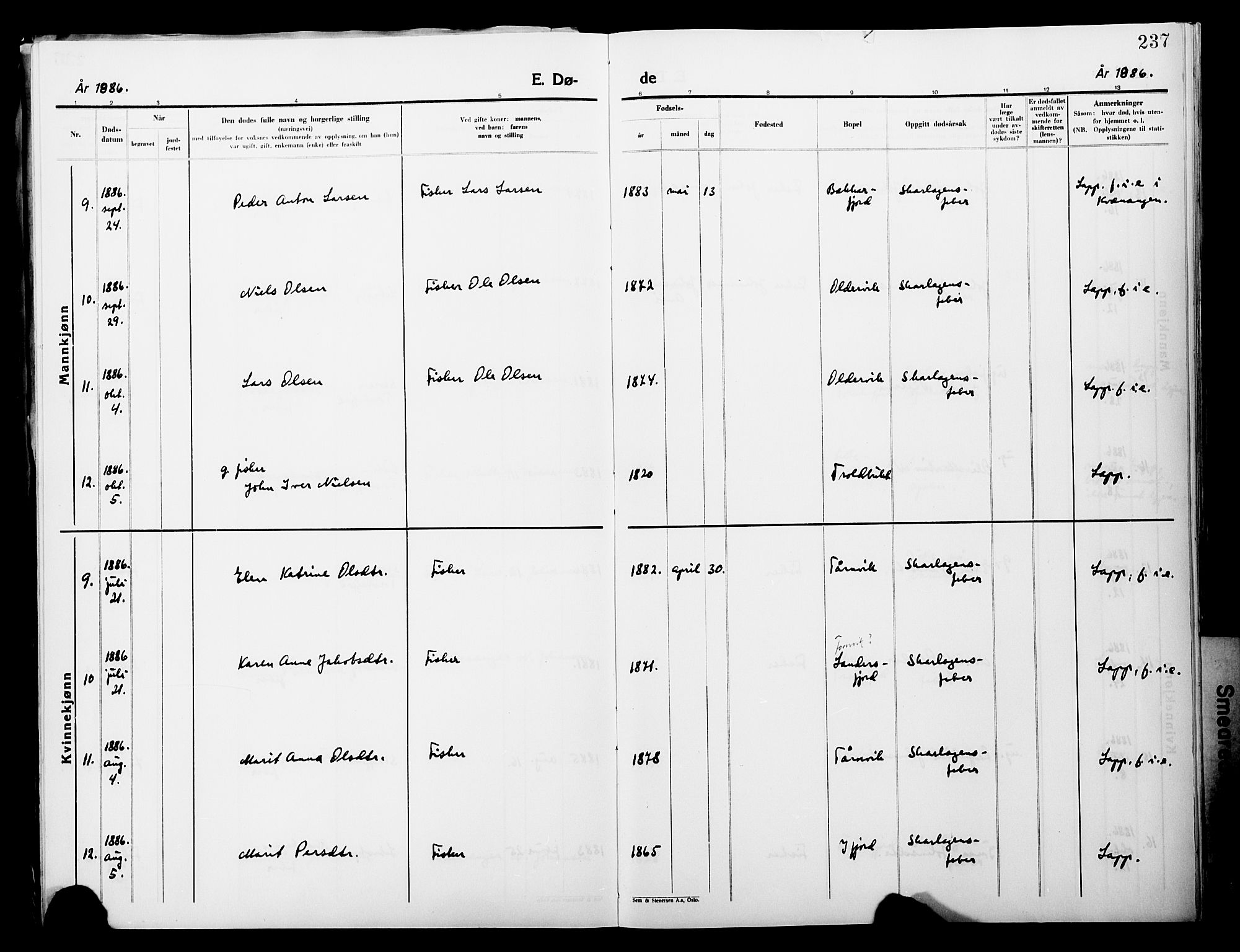 Lebesby sokneprestkontor, SATØ/S-1353/H/Ha/L0004kirke: Parish register (official) no. 4, 1870-1902, p. 237