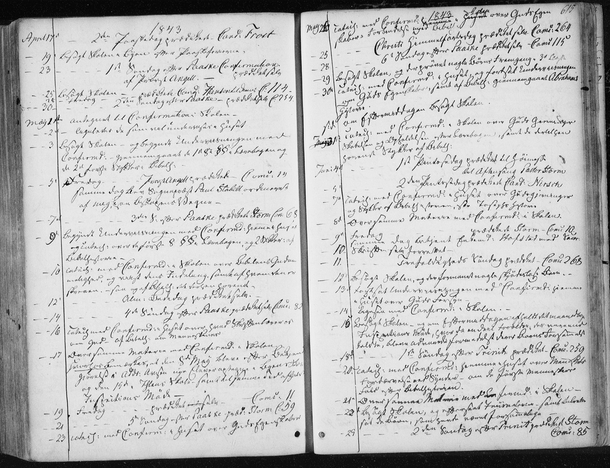 Ministerialprotokoller, klokkerbøker og fødselsregistre - Sør-Trøndelag, SAT/A-1456/601/L0049: Parish register (official) no. 601A17, 1839-1847, p. 615