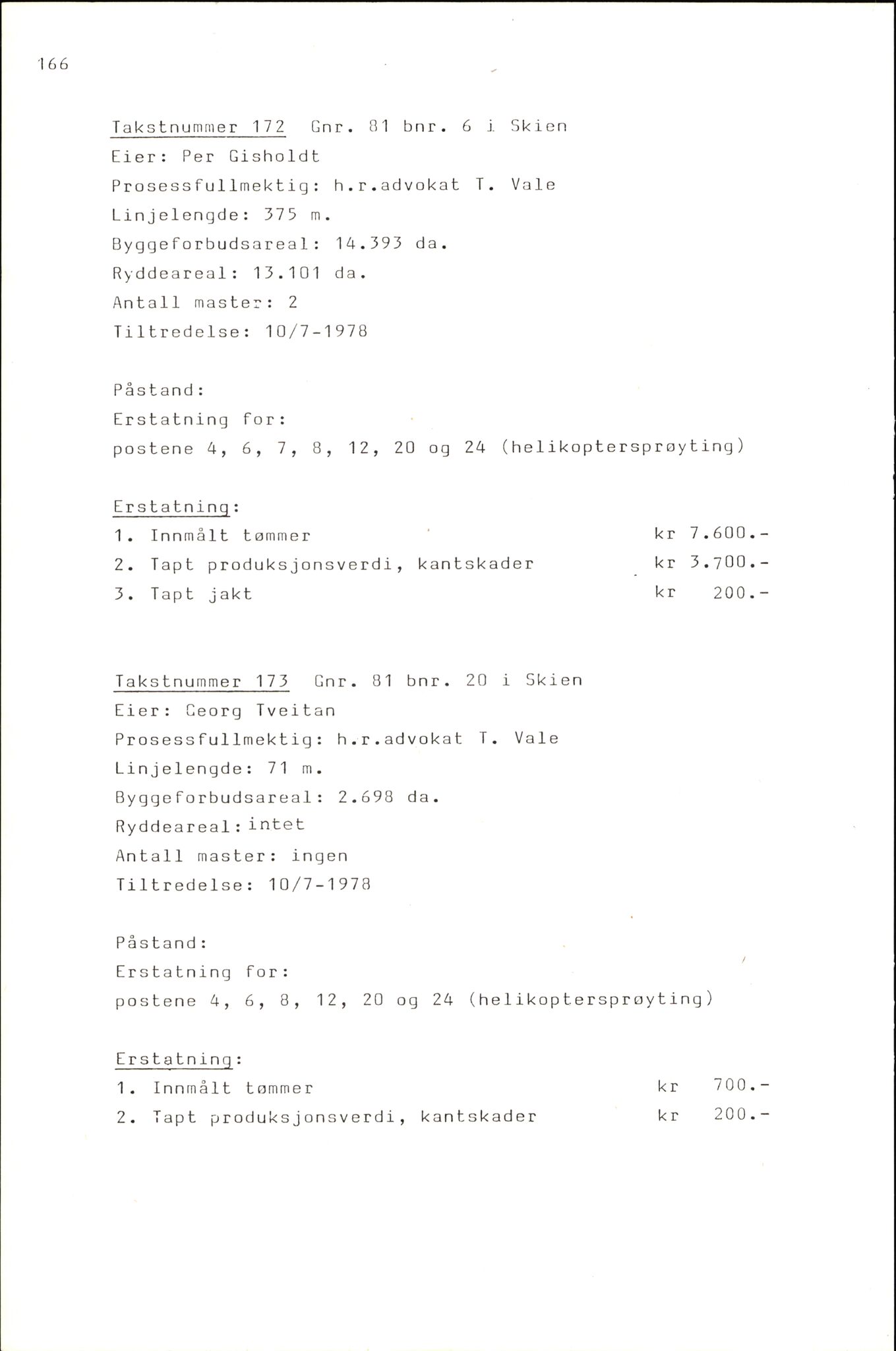 Vest-Telemark sorenskriveri, AV/SAKO-A-134/F/Fo/Fob/L0004: Skjønn/rettsbøker for kraftutbygging/veg, 1973-1989, p. 1008